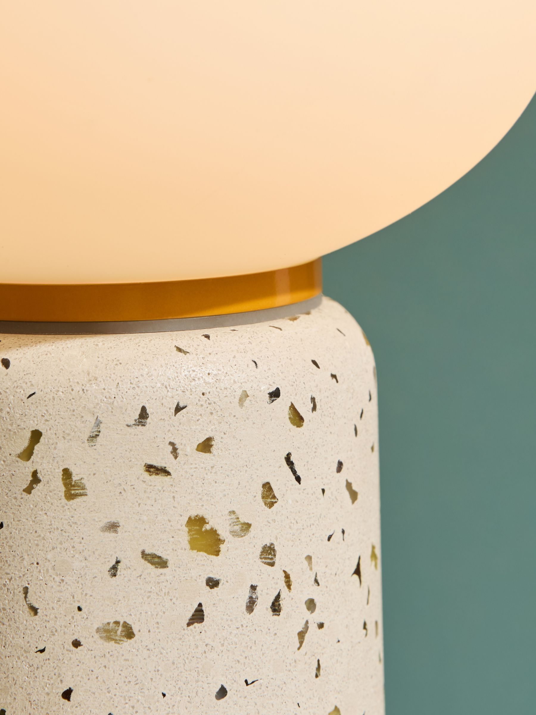 Mirissa Terazzo USB Wireless Table Lamp in Yellow - Image 3 of 6