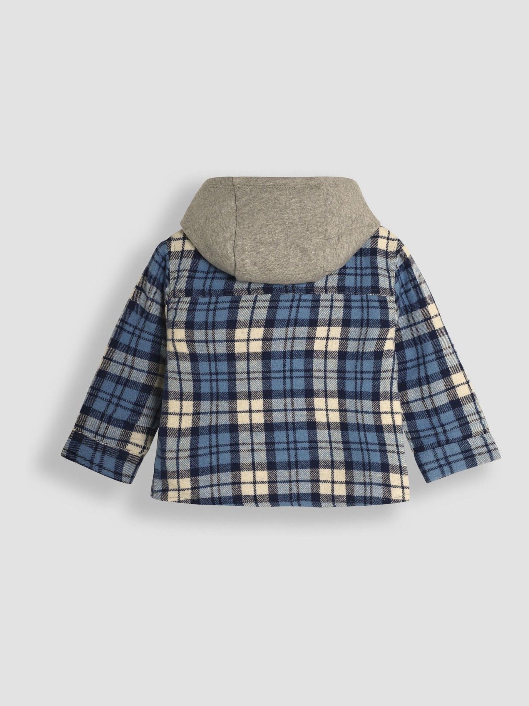 Denim Check Hooded Shacket - Image 2 of 3