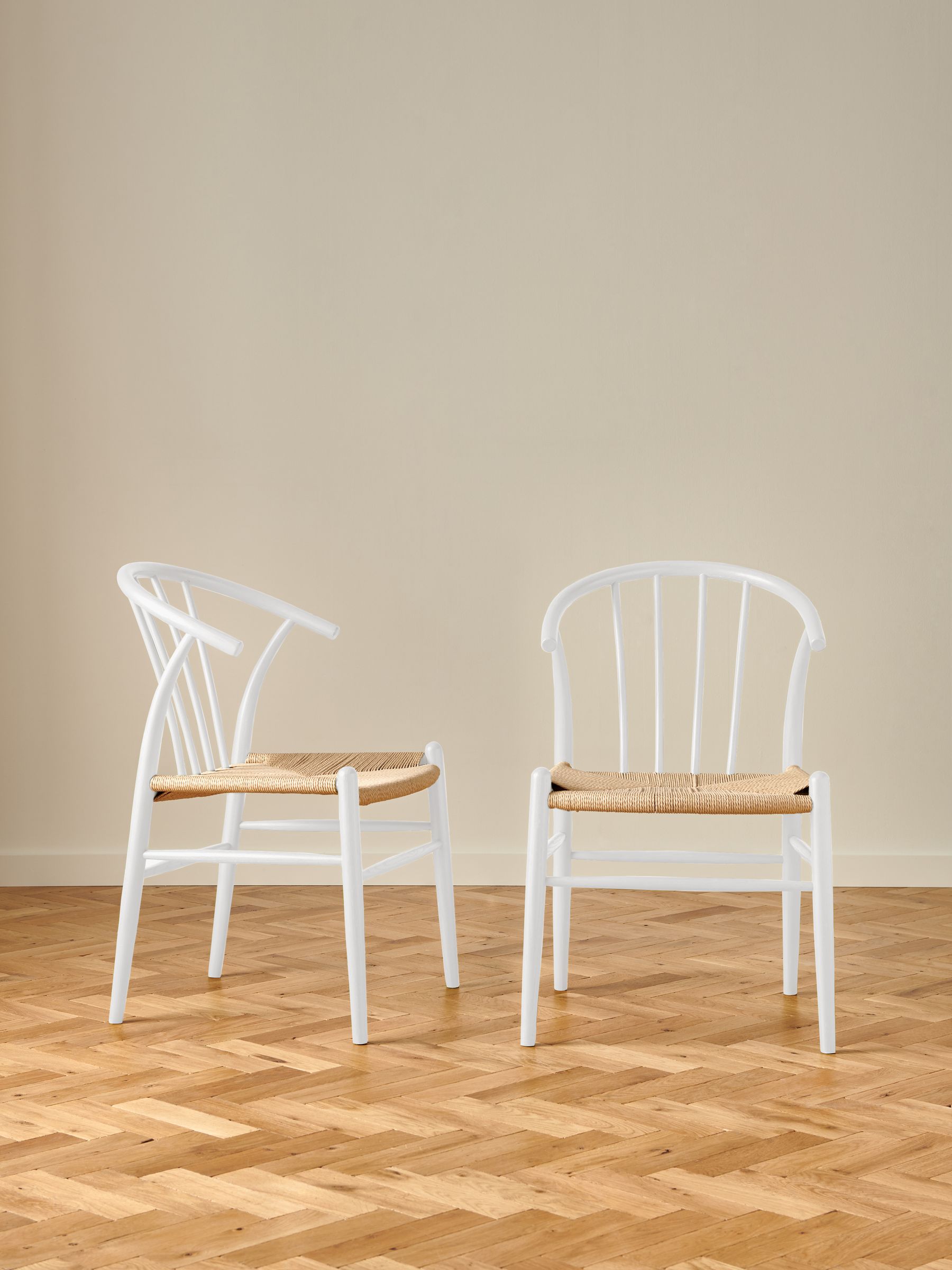 Set of 2 White Bray Dining Chairs - Image 1 of 7
