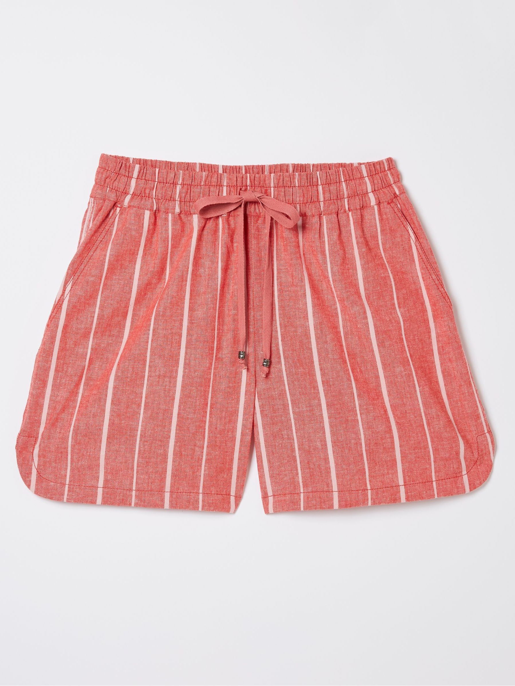 Tenby Red Linen Blend Stripe Shorts - Image 5 of 5