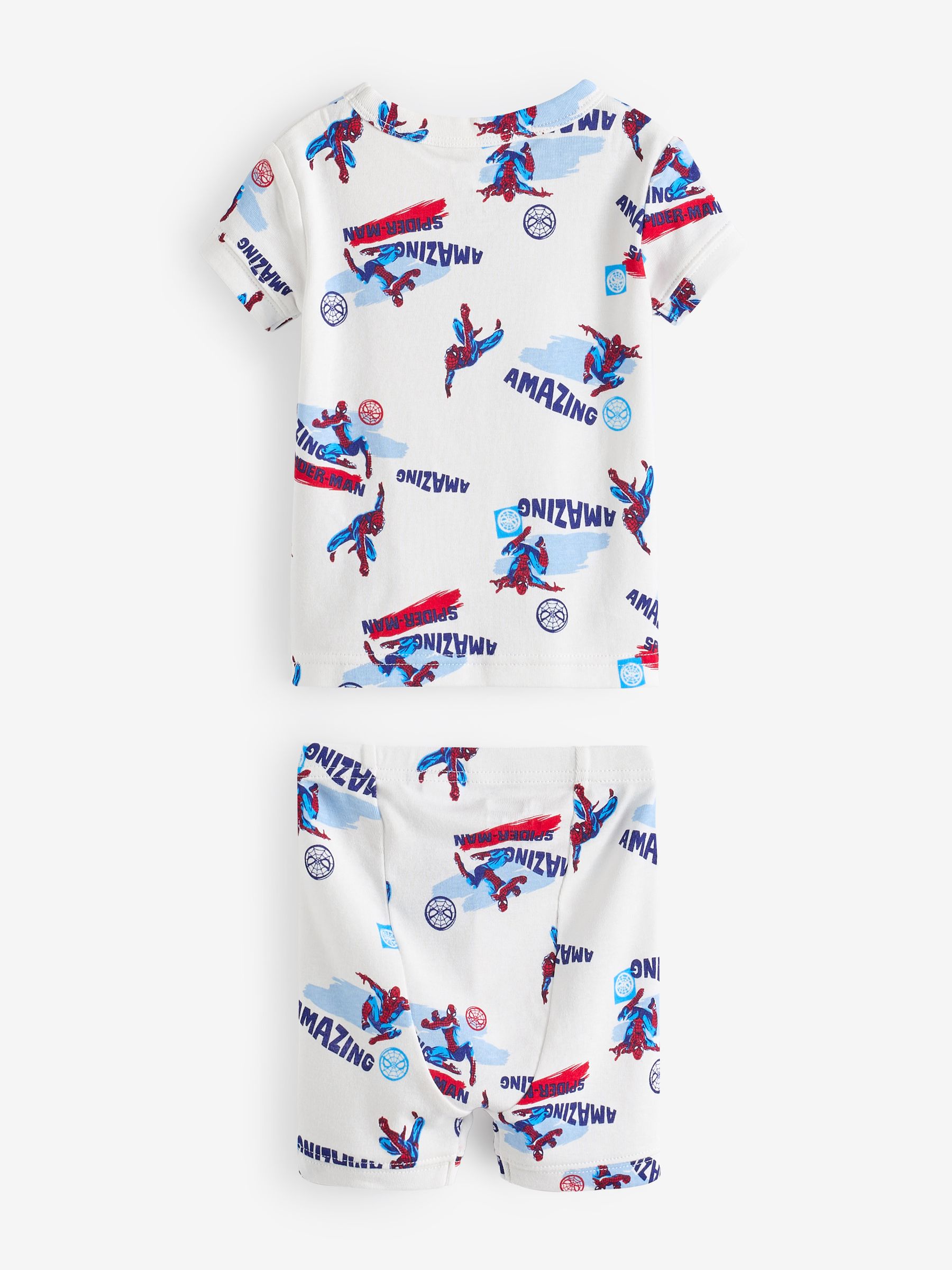 White Marvel Spider-Man Cotton Pyjama Set (6mths-5yrs) - Image 2 of 3