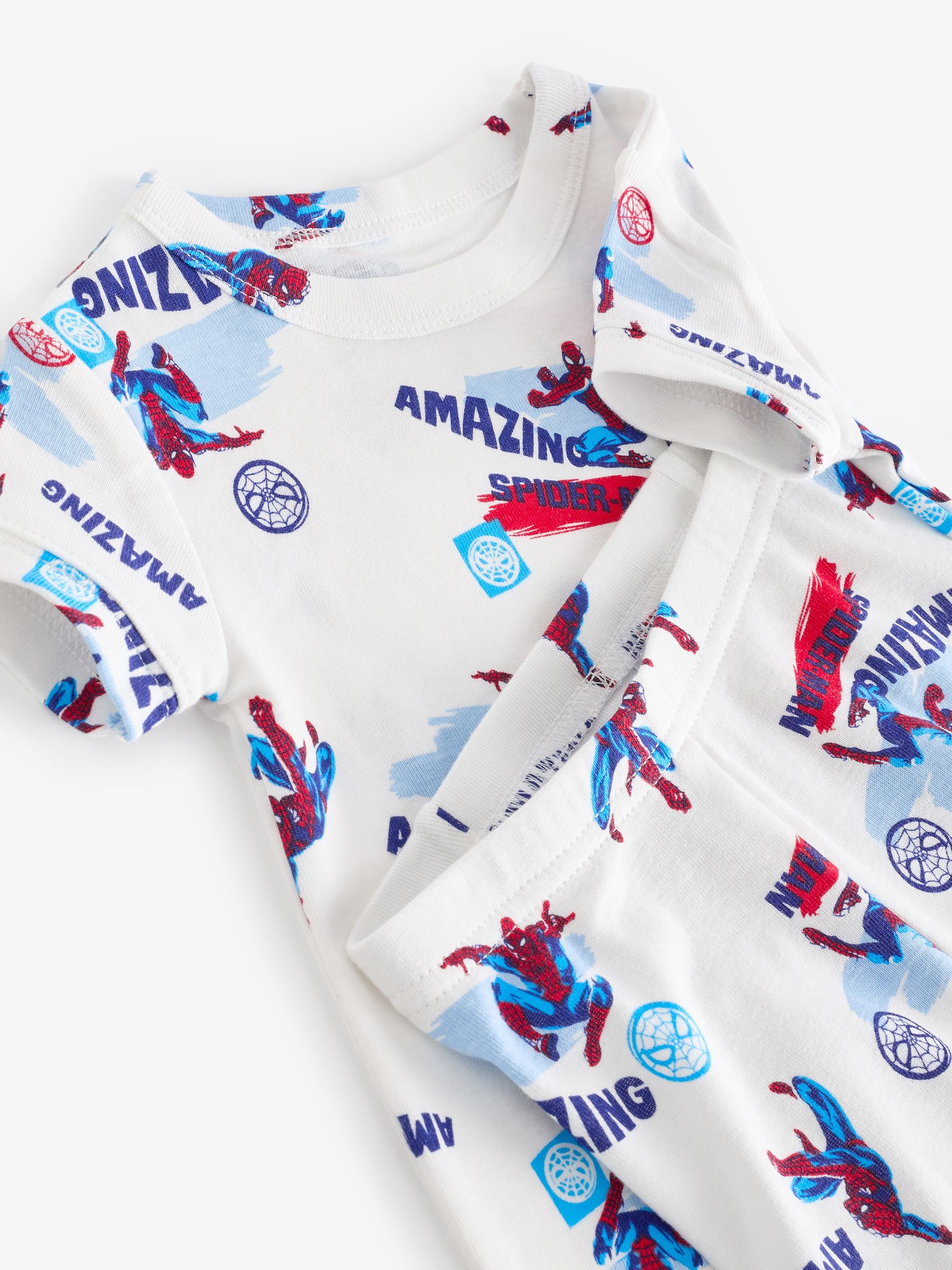 White Marvel Spider-Man Cotton Pyjama Set (6mths-5yrs) - Image 3 of 3