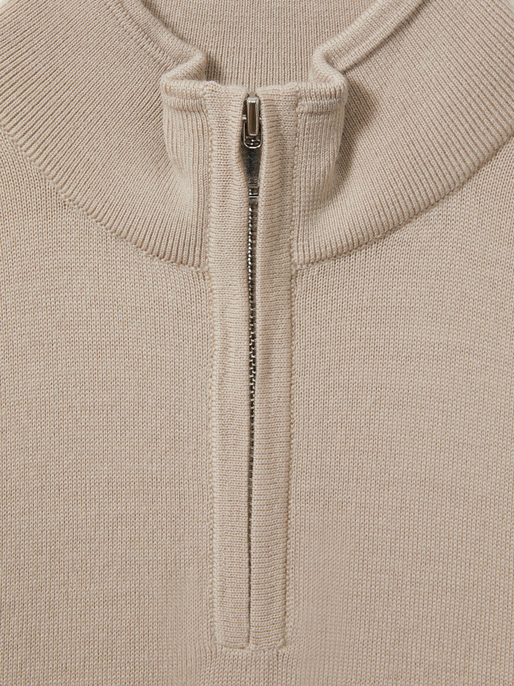 3-9 yrs Merino Wool Half-Zip Funnel Neck Jumper in Washed Stone - Image 4 of 4
