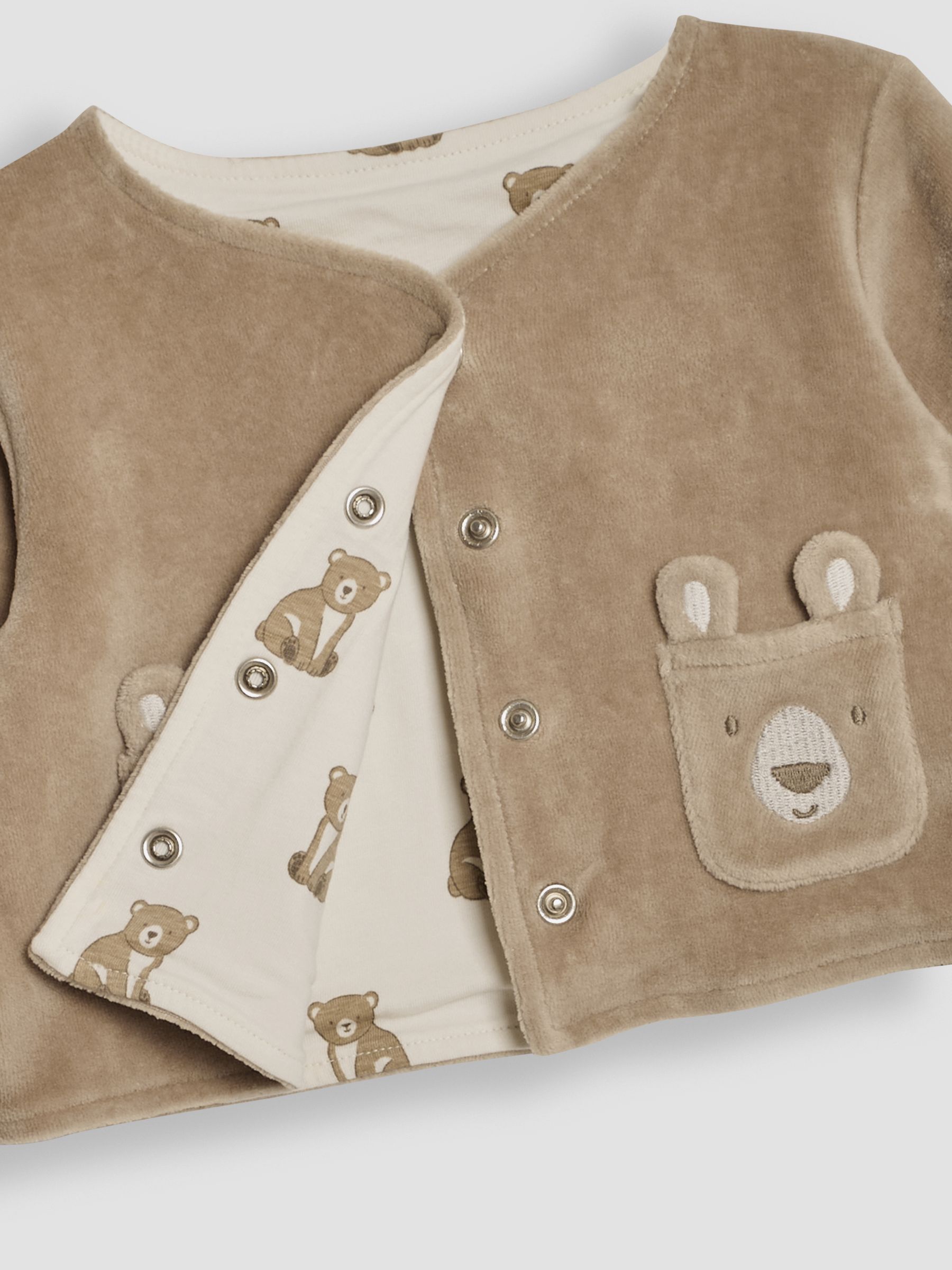 Natural Baby Bear Velour Set 3 Piece - Image 8 of 8