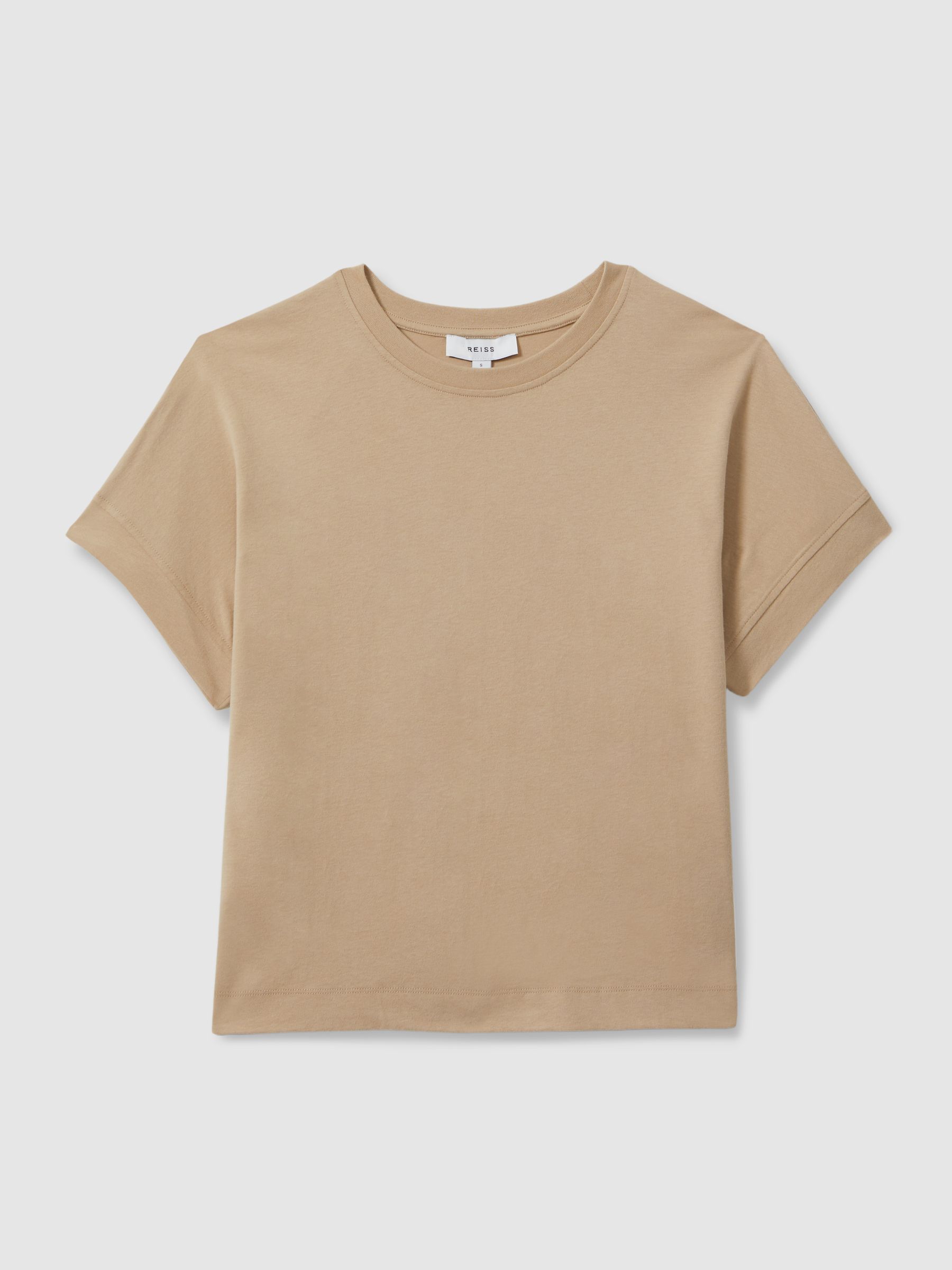 Cotton Crew Neck T-Shirt in Neutral - Image 2 of 5 Cotton Crew Neck T-Shirt in Neutral - Image 2 of 5