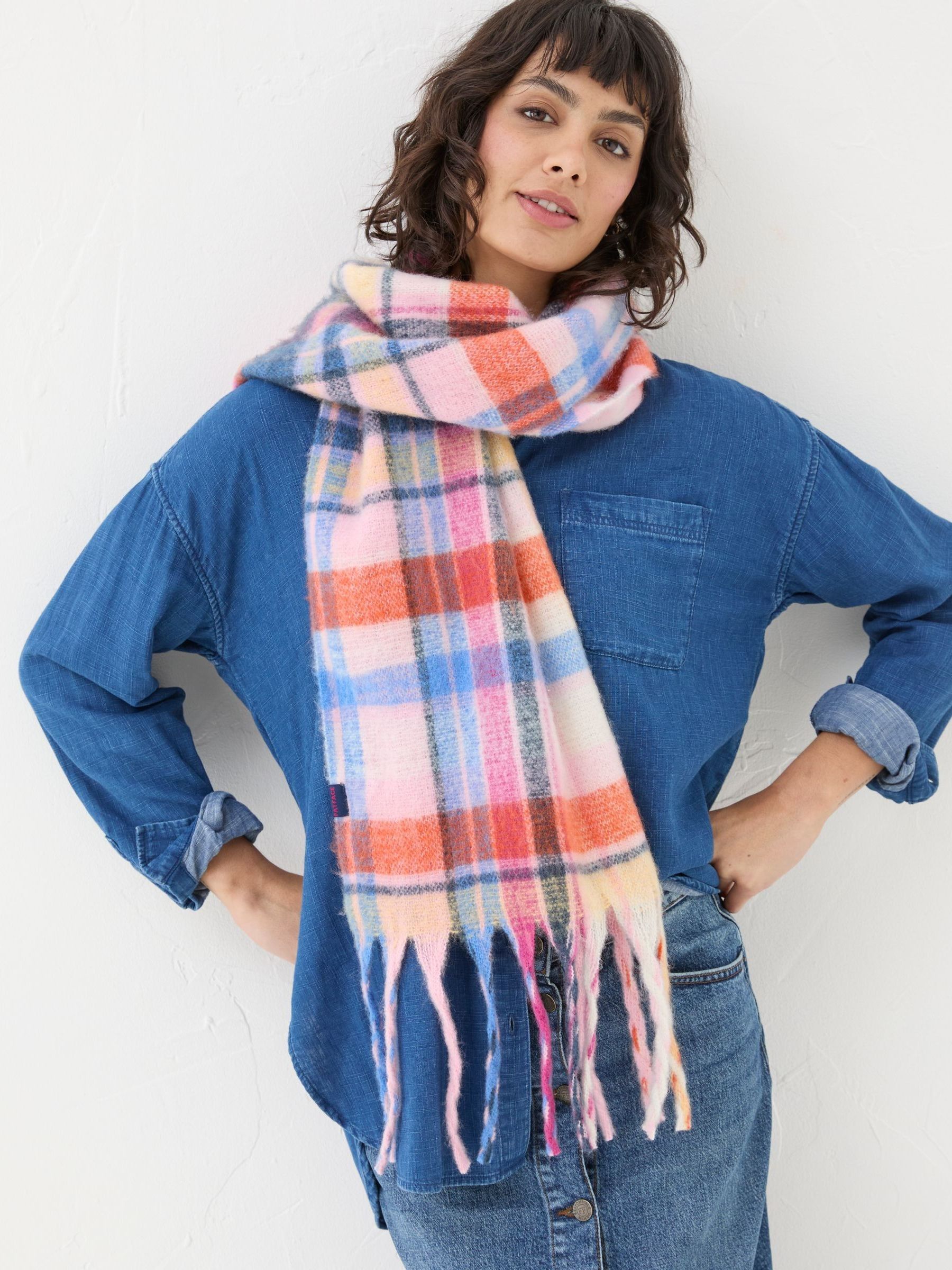 Multi Bright Check Scarf - Image 1 of 4