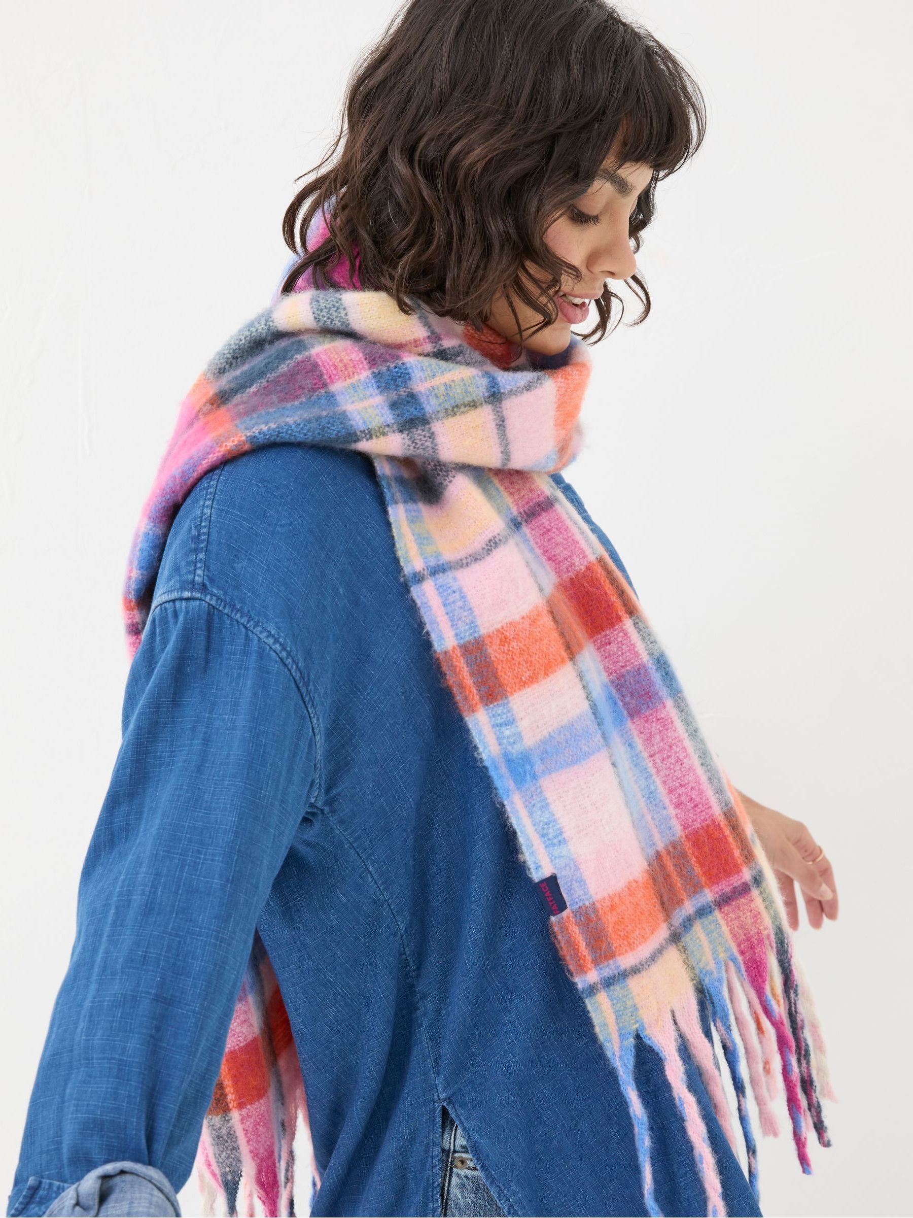 Multi Bright Check Scarf - Image 2 of 4