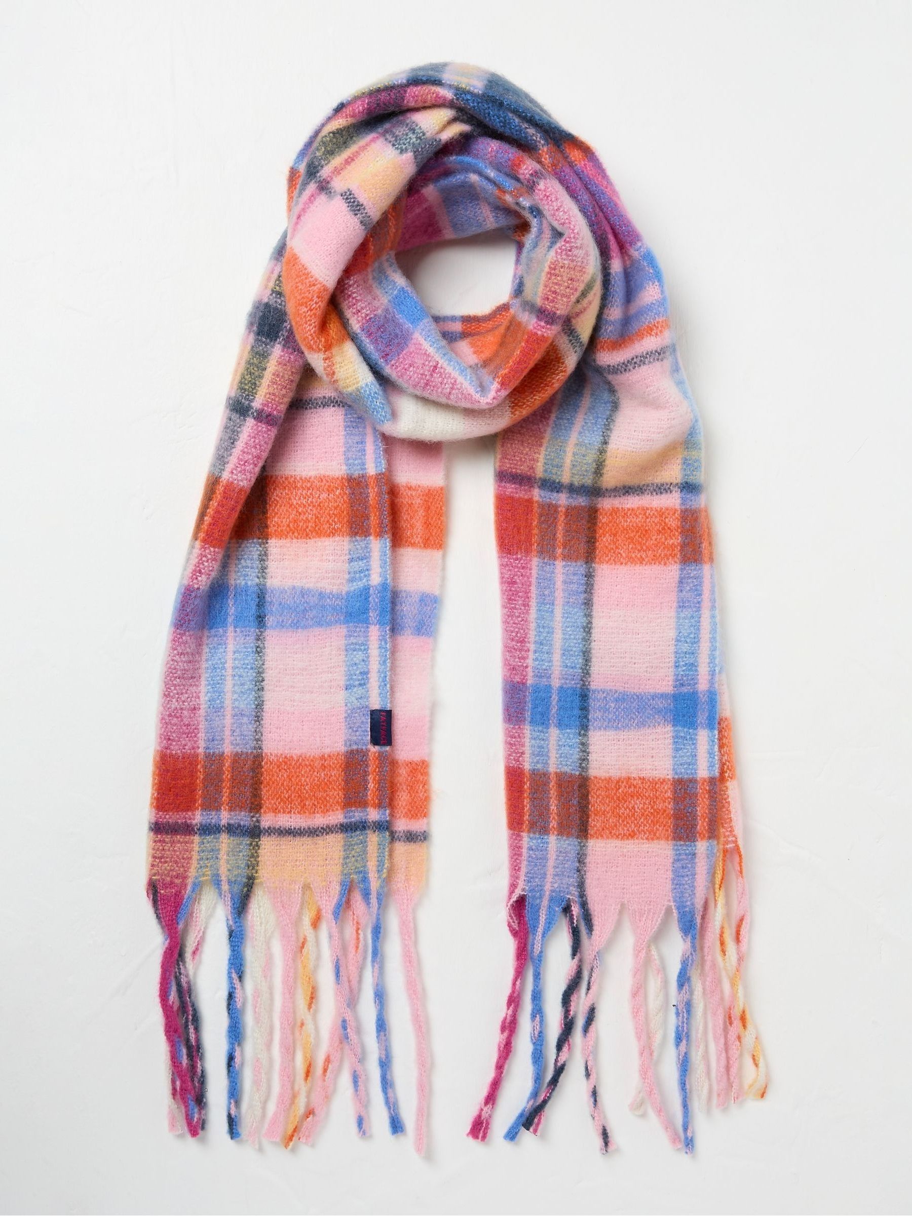 Multi Bright Check Scarf - Image 3 of 4