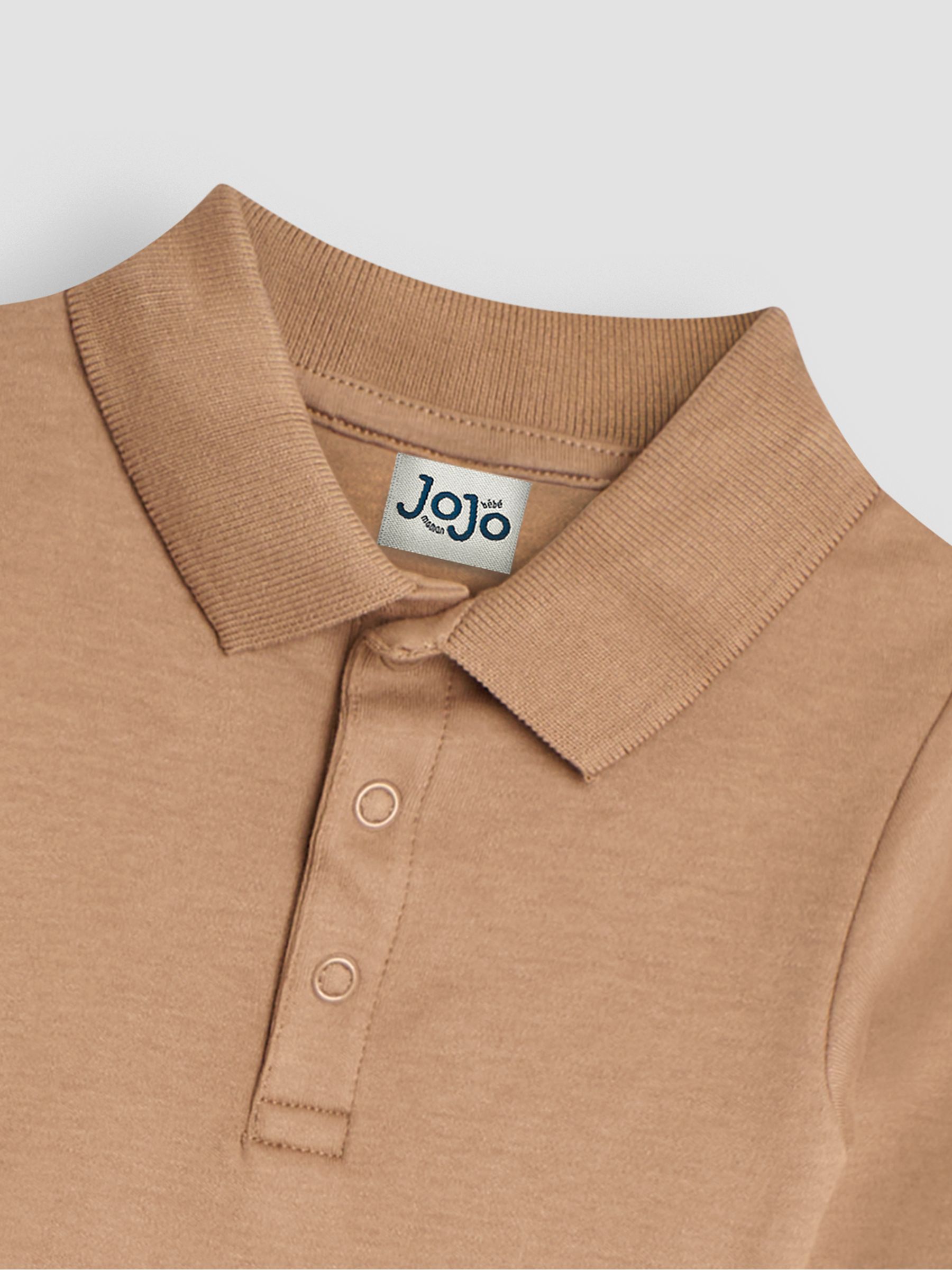 Mocha Brown Plain Long Sleeve Polo Shirt Bodysuit - Image 3 of 3