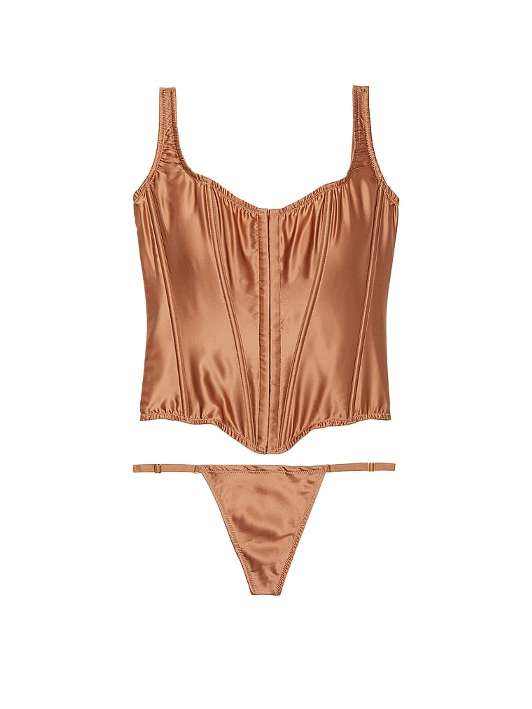 Toffee Nude Archive Satin Corset and Knicker Set - Image 3 of 3