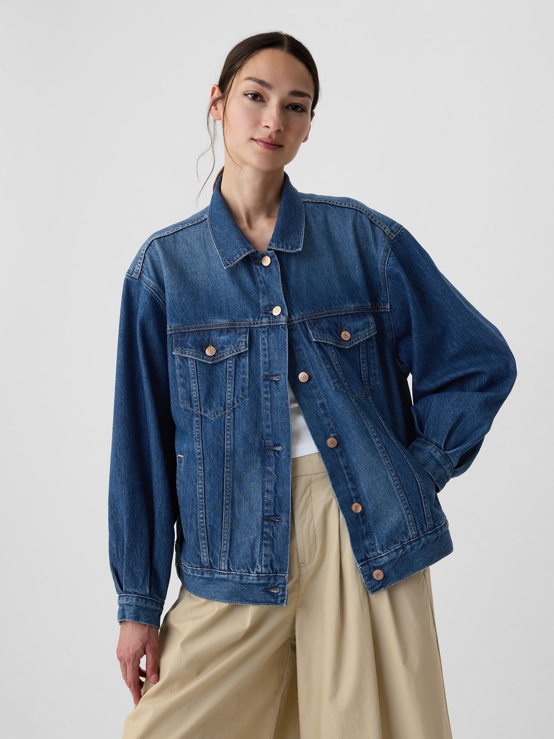 Blue DÔEN Oversized Icon Denim Jacket | Gap