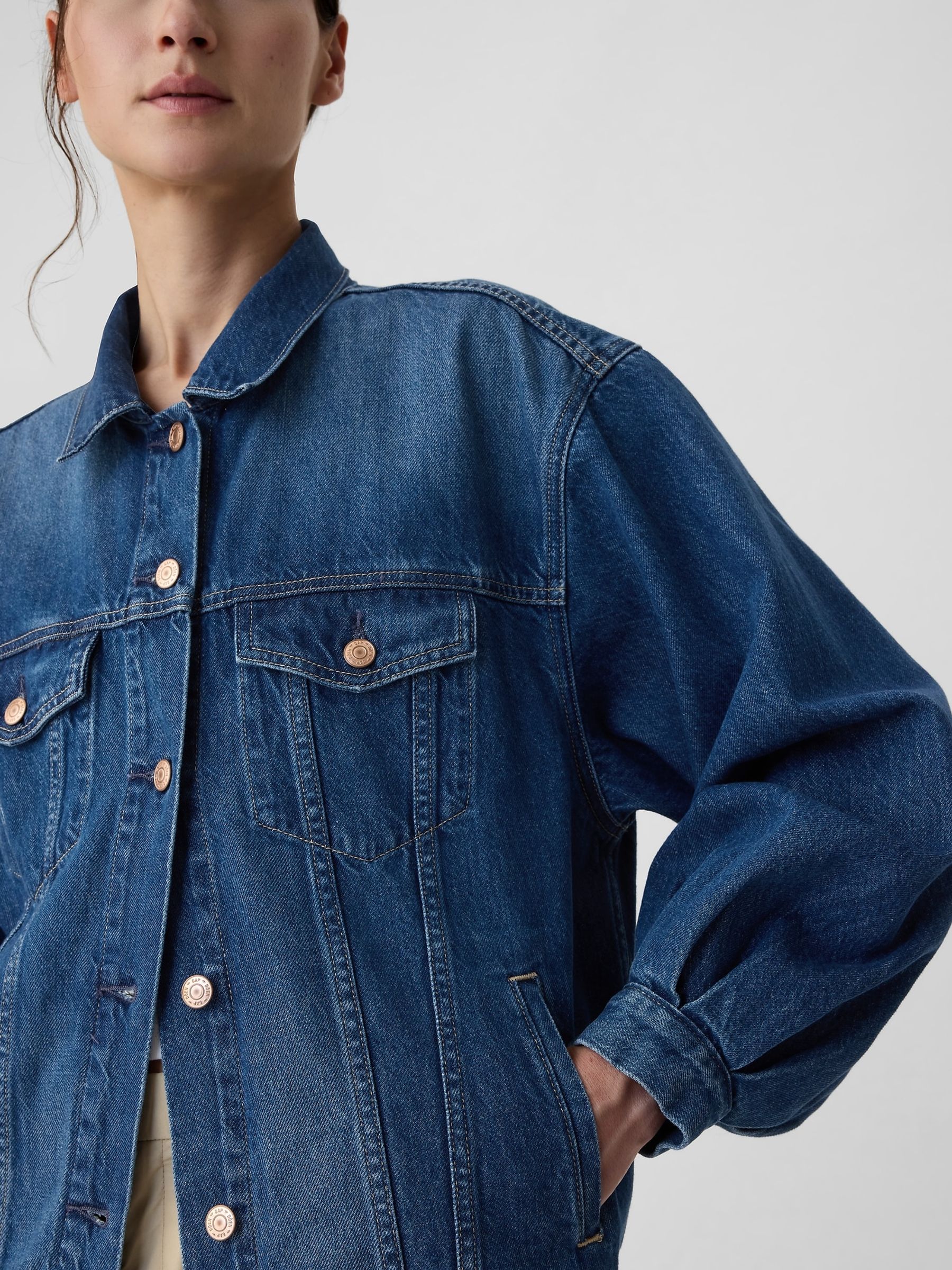 Blue DÔEN Oversized Icon Denim Jacket - Image 4 of 5