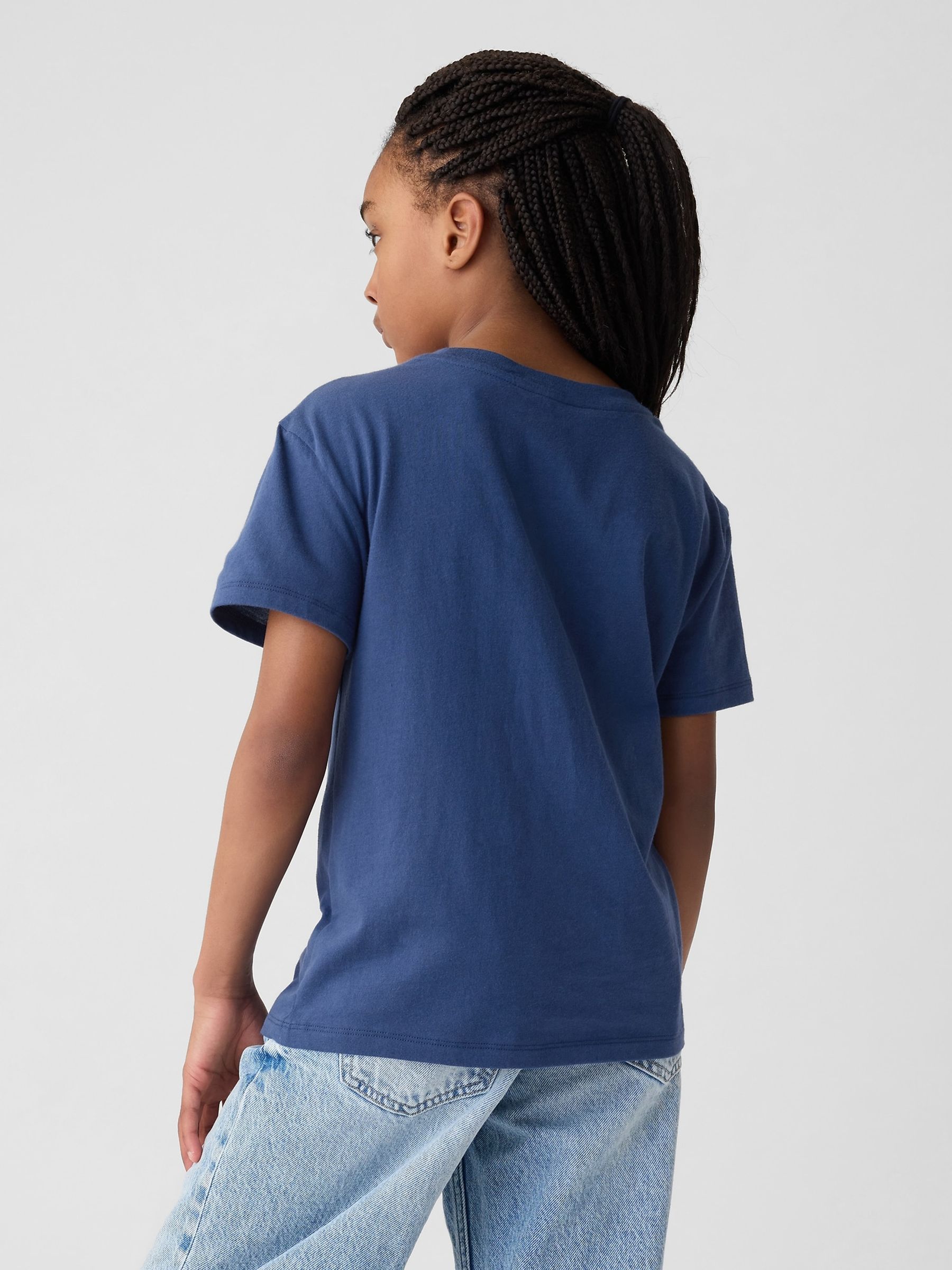 Blue Palm Tree Graphic Short Sleeve Crew Neck T-Shirt (4-13yrs) - Image 2 of 2