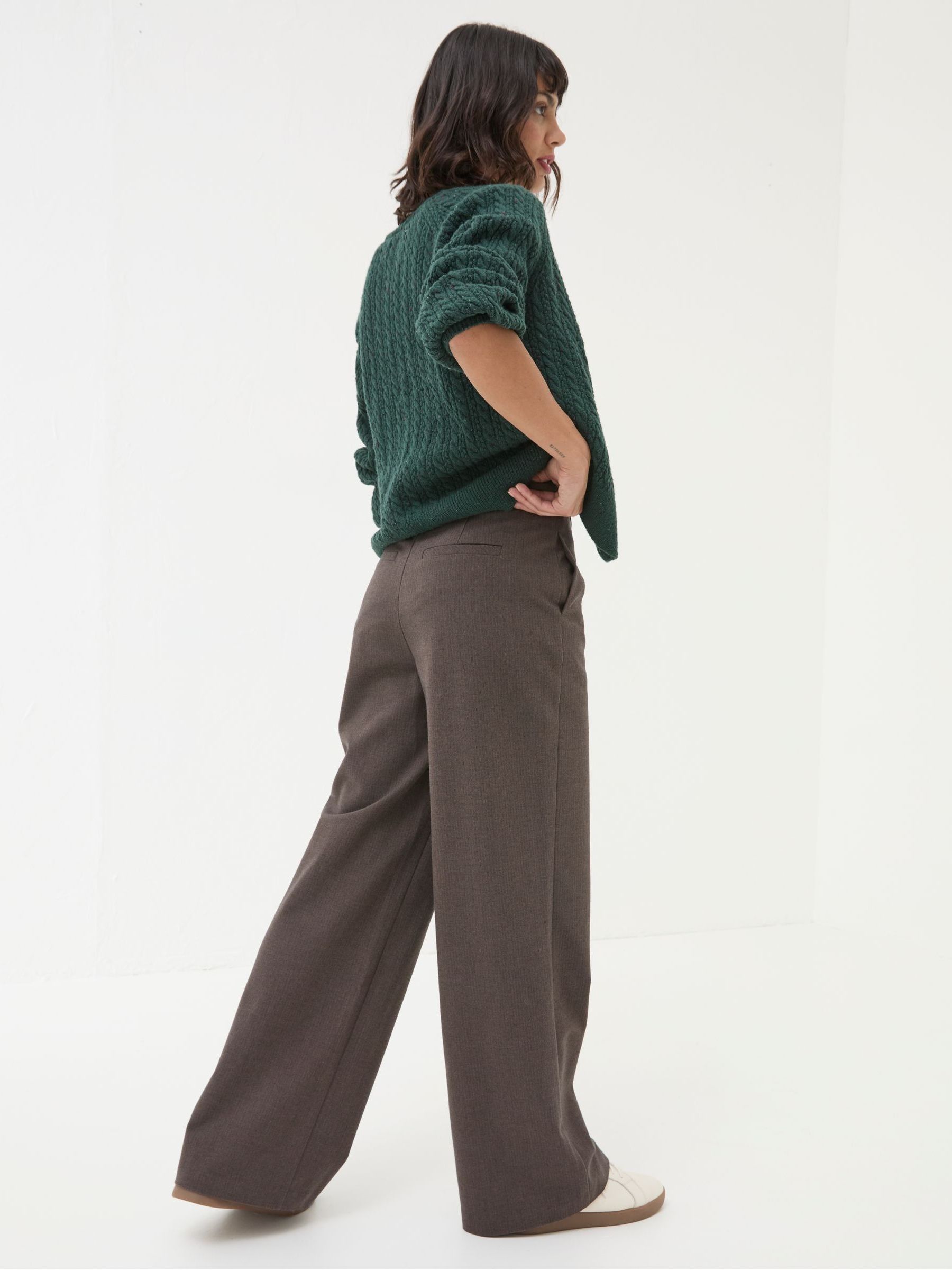 Presley Brown Herringbone Trousers - Image 2 of 5