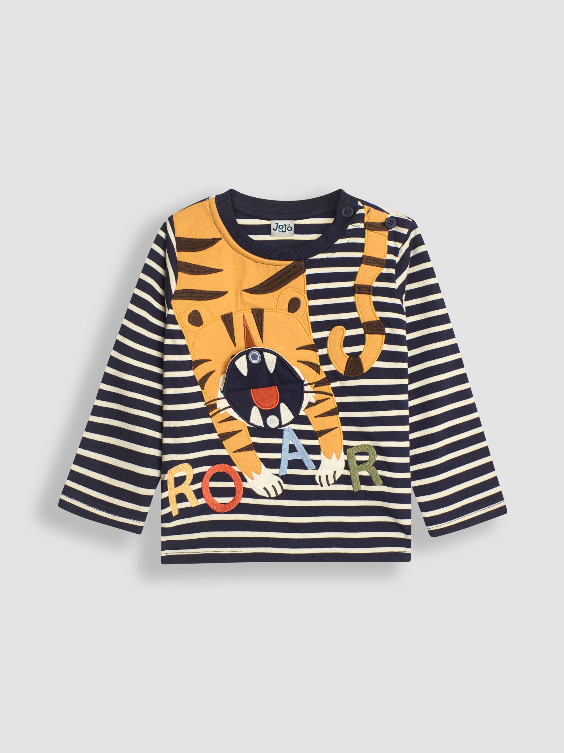 Navy Blue Tiger Appliqué Top - Image 1 of 4