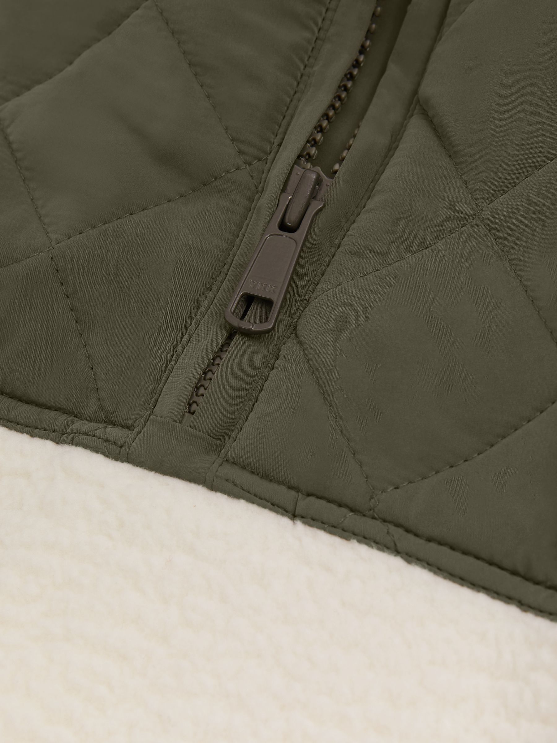 The Upside Fleece Quilted Sweatshirt in Neutral/Green - Image 2 of 5