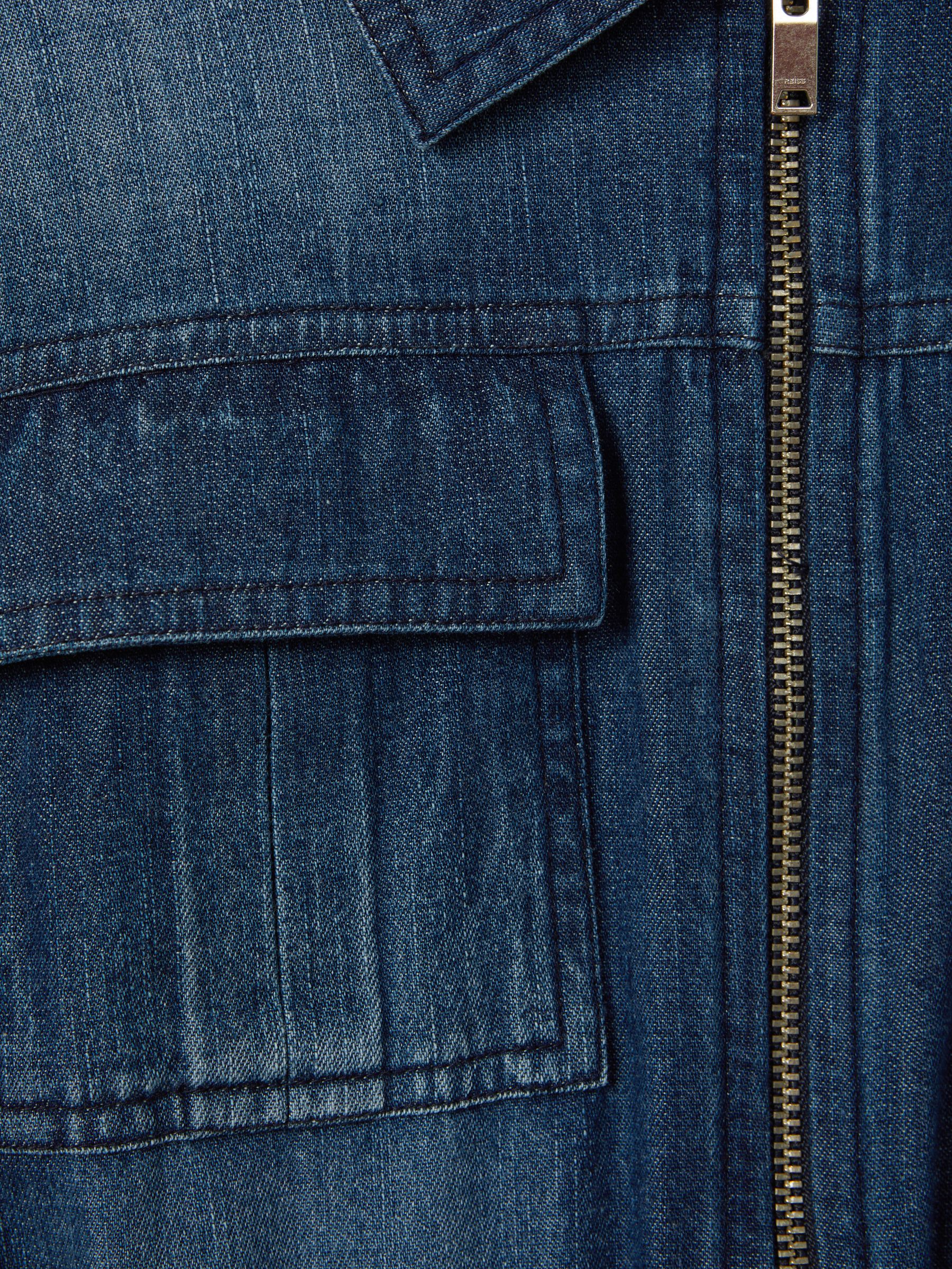 Junior Denim Zip-Front Playsuit in Blue - Image 4 of 4