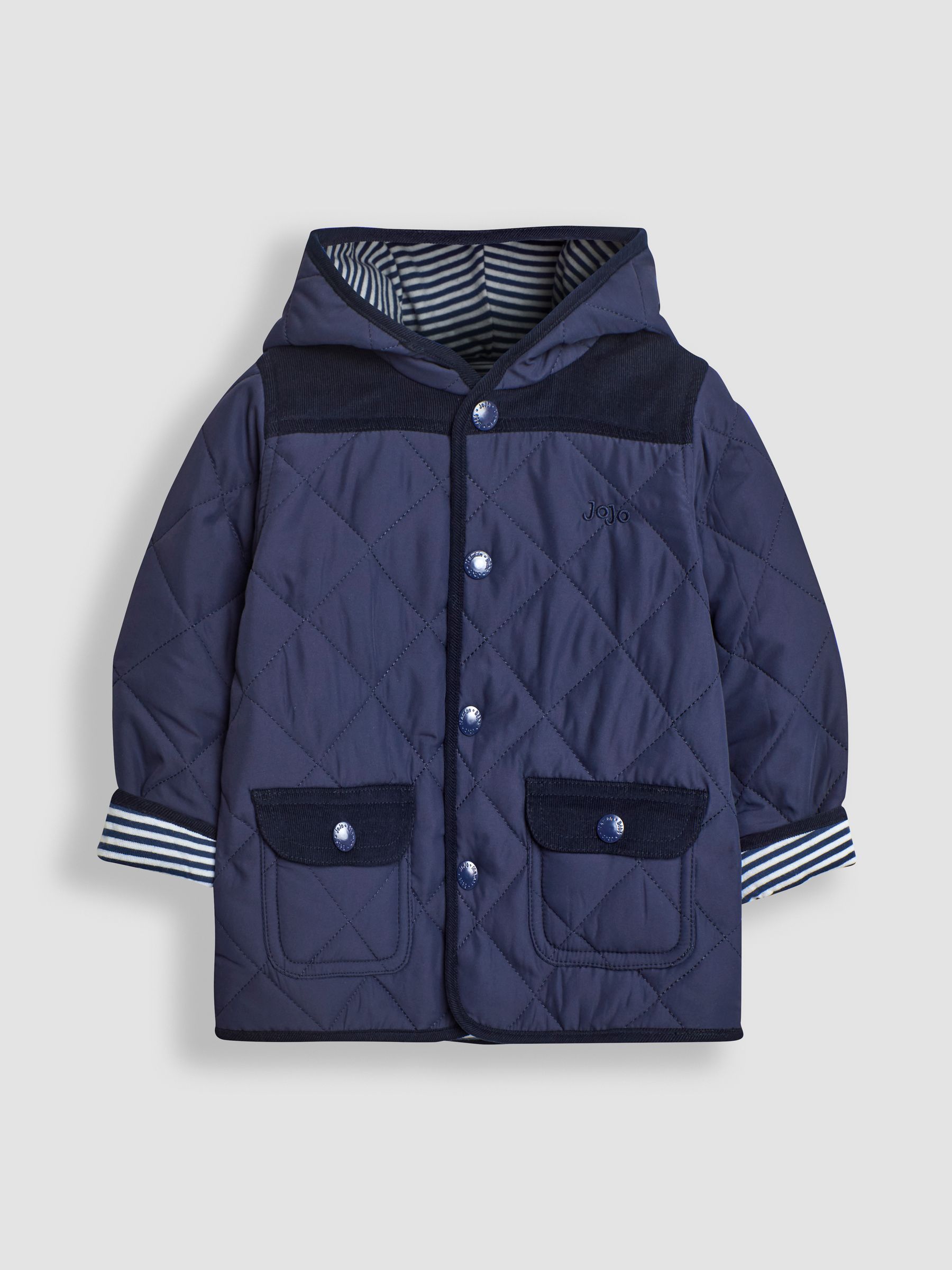 Navy Stripe Quilted Jacket - Image 1 of 3