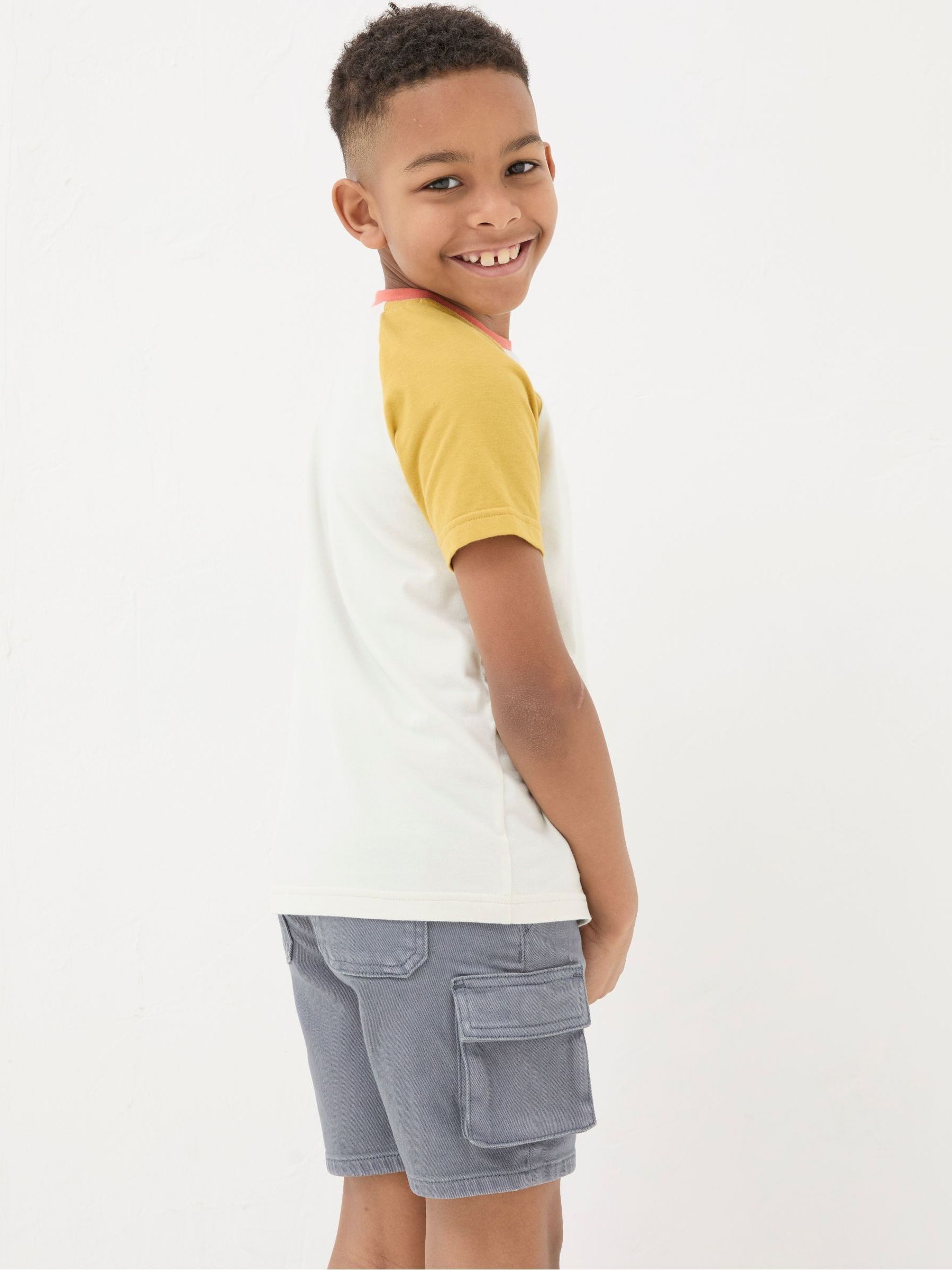 White/Blue 100% Cotton Short Sleeve T-Shirts 3 Pack - Image 2 of 7