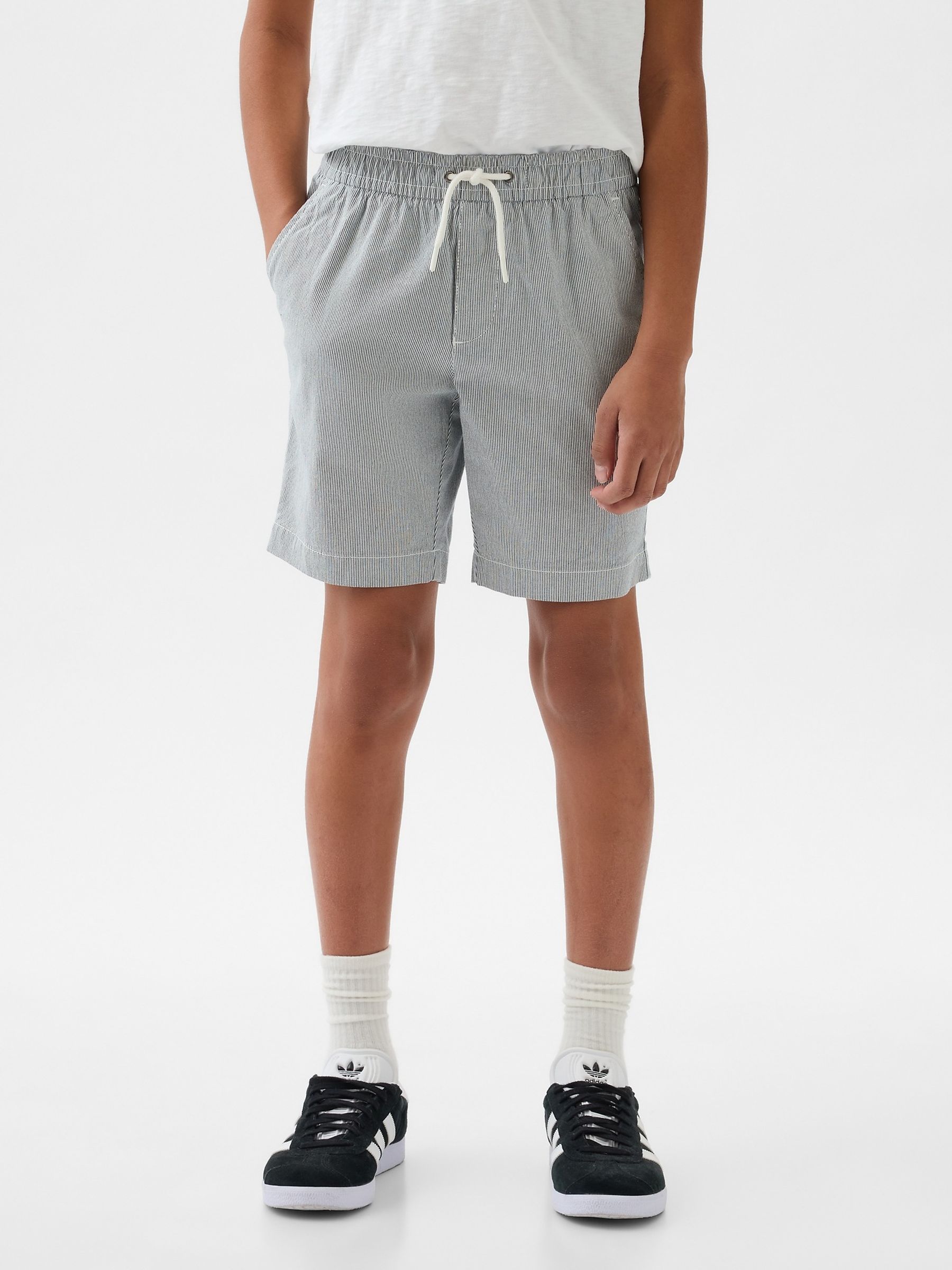 Blue Stripe Easy Pull On Shorts (4-13yrs) - Image 1 of 5