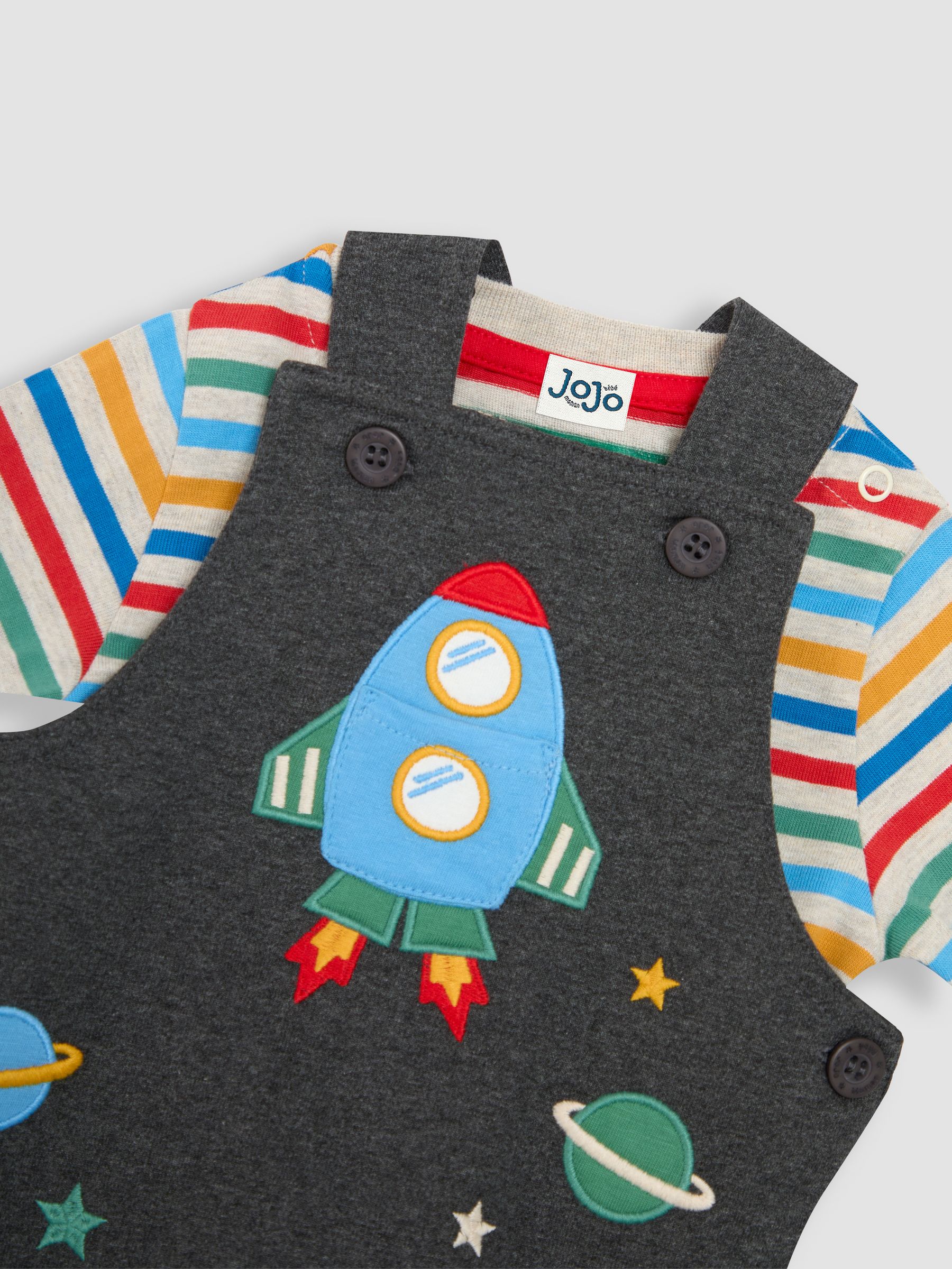 Charcoal Appliqué Dungarees & Top Set - Image 6 of 6
