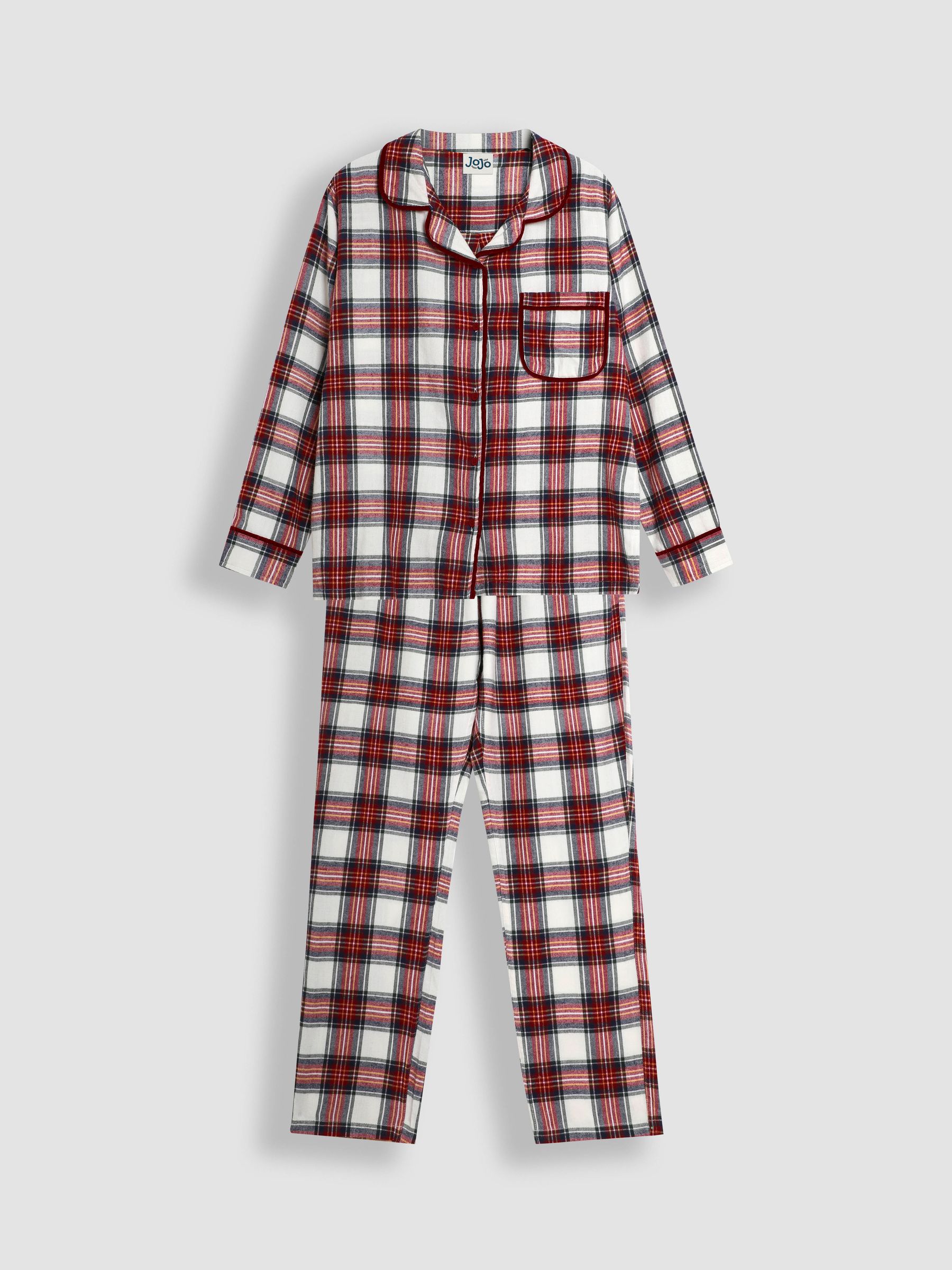 Cream Mens Check Woven Pyjamas Set - Image 1 of 5