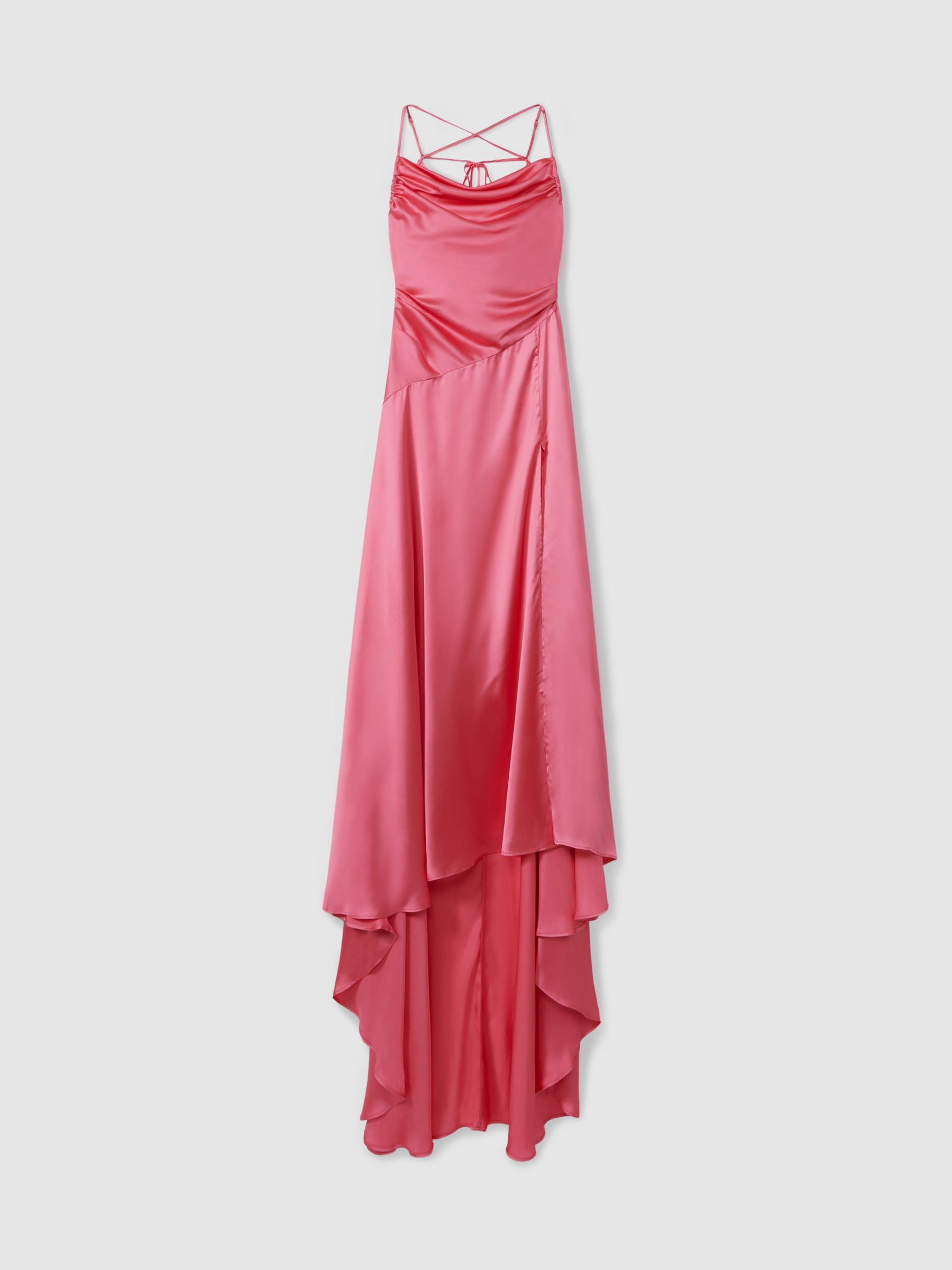 Leo Lin Watermelon Leo Lin Ruched Cowl Neck Satin Maxi Dress - Image 1 of 5