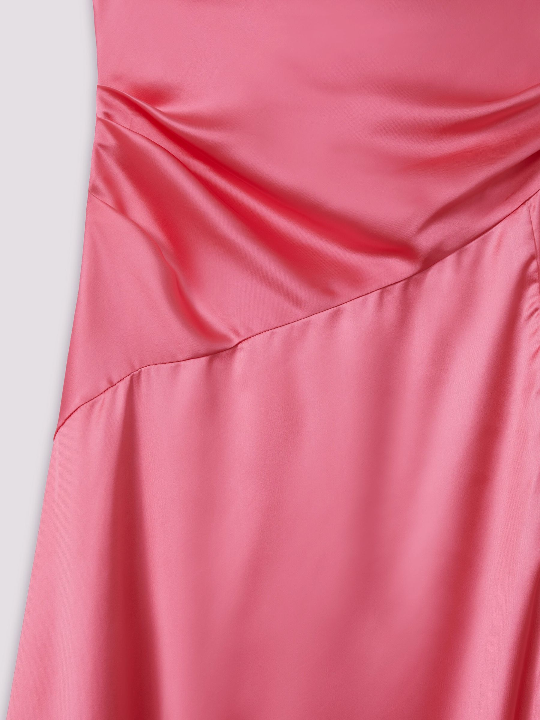 Leo Lin Watermelon Leo Lin Ruched Cowl Neck Satin Maxi Dress - image 5