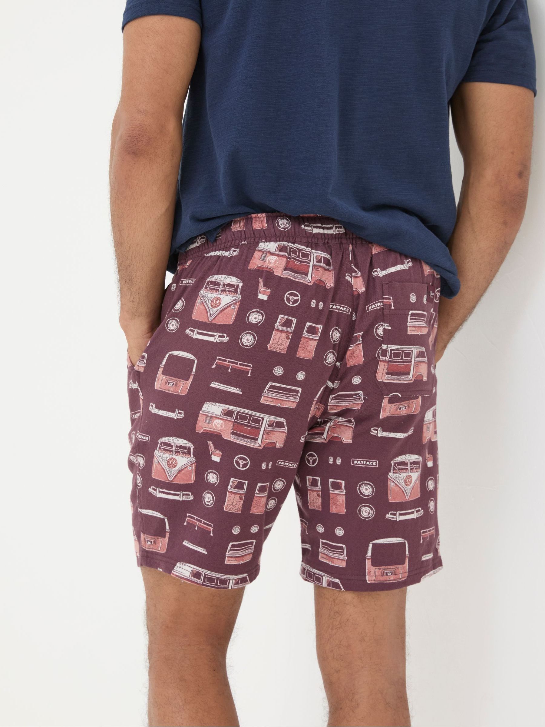 Dark Red VW Print PJ Shorts - Image 3 of 6