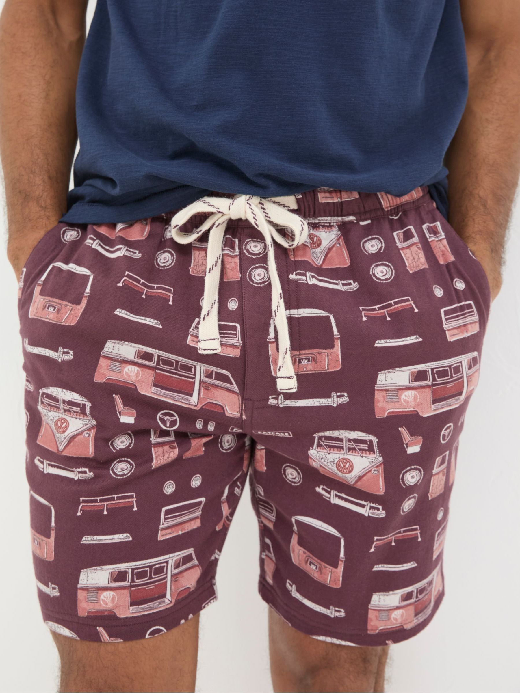 Dark Red VW Print PJ Shorts - Image 4 of 6