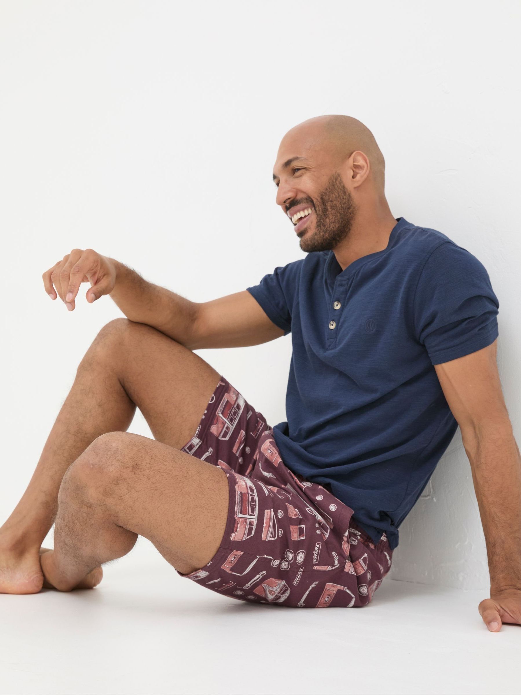 Dark Red VW Print PJ Shorts - Image 5 of 6