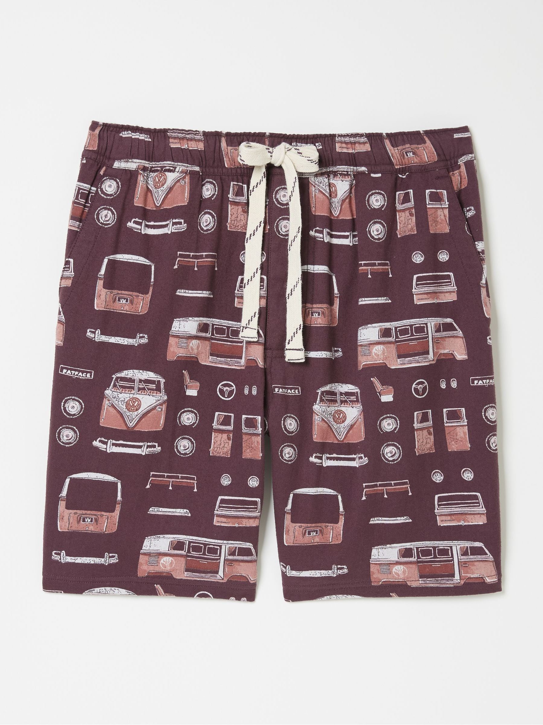 Dark Red VW Print PJ Shorts - Image 6 of 6