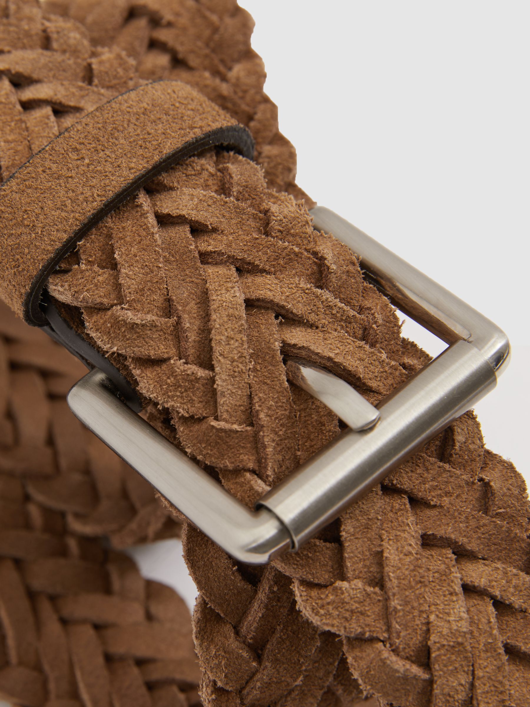 Suede Woven Belt in Stone - Image 4 of 4