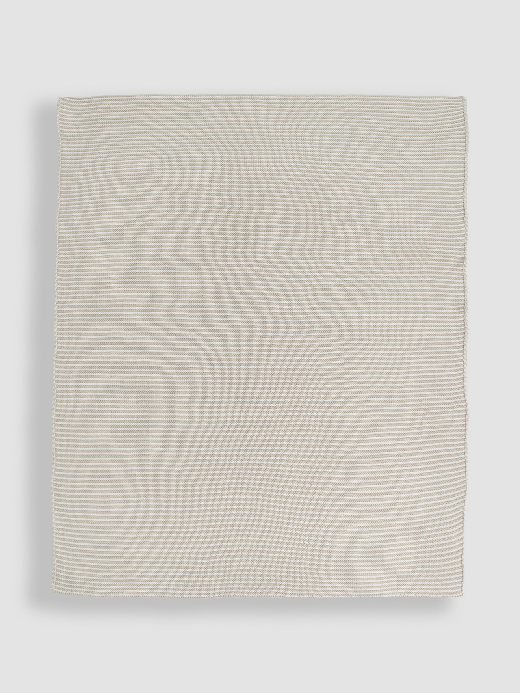 Knitted Stripe Blanket Grey - Image 3 of 4