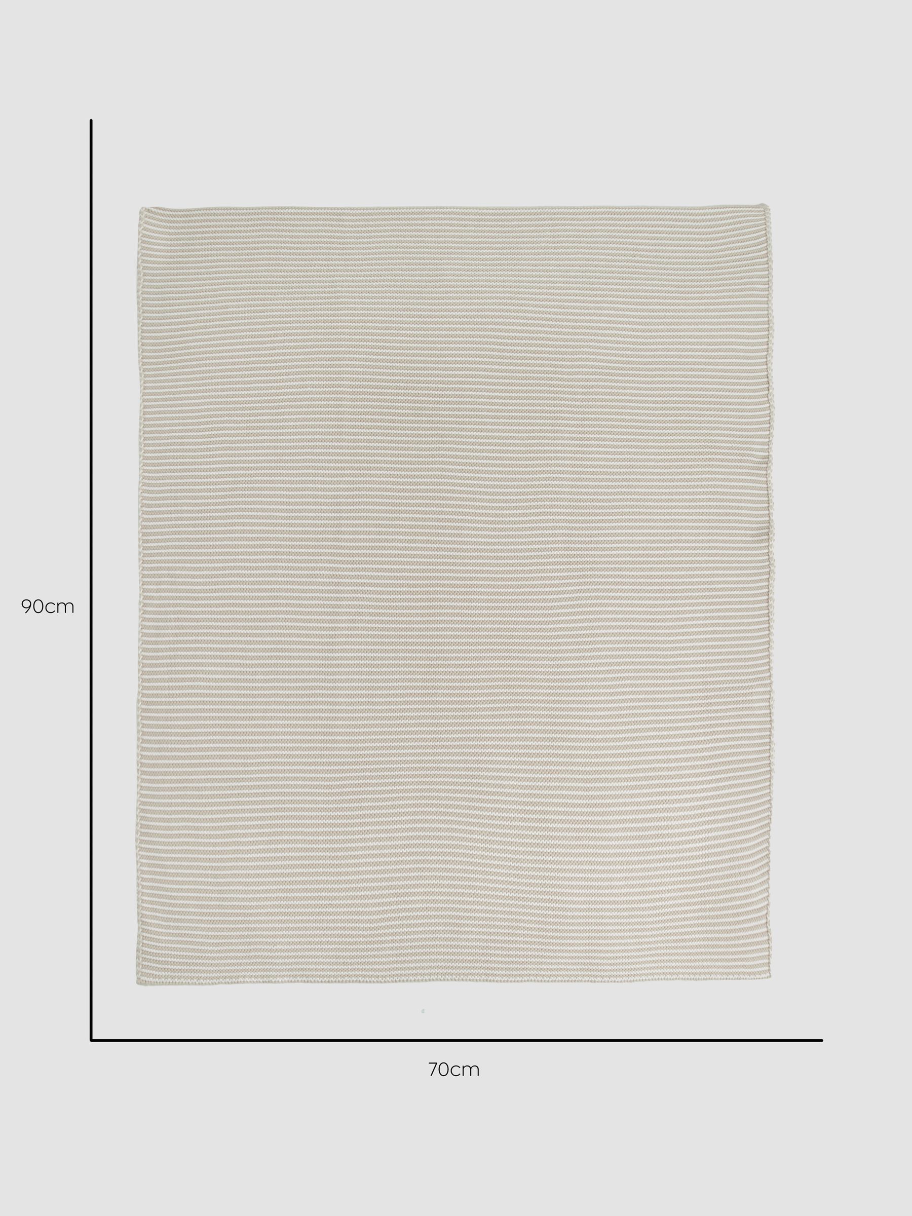 Knitted Stripe Blanket Grey - Image 4 of 4