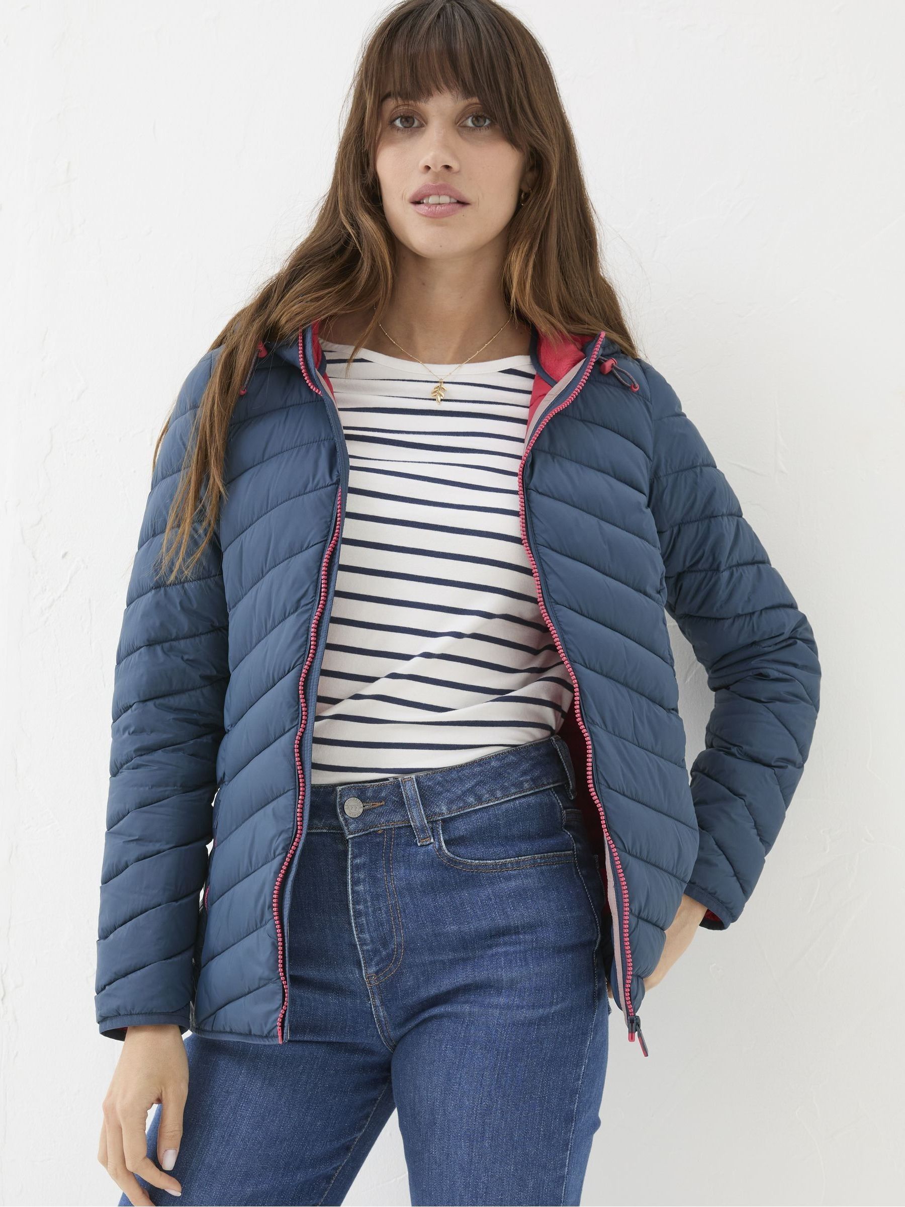 Ruby Teal Blue Lightweight Puffer Jacket - Image 1 of 7