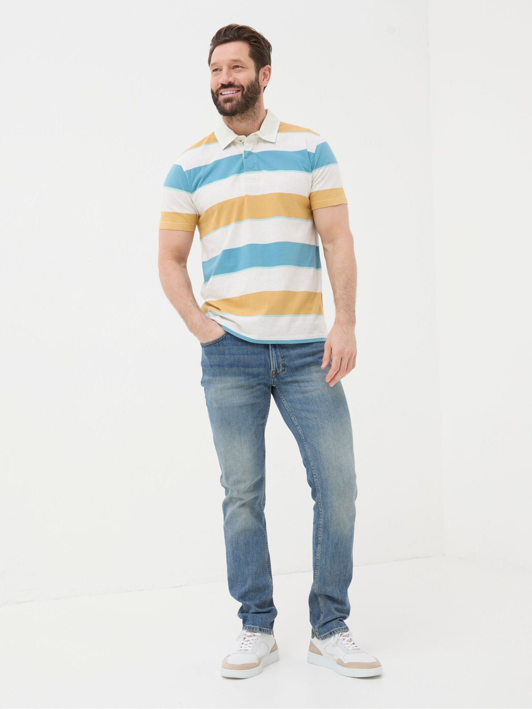 Hastings Yellow Stripe Polo Shirt - Image 5 of 6