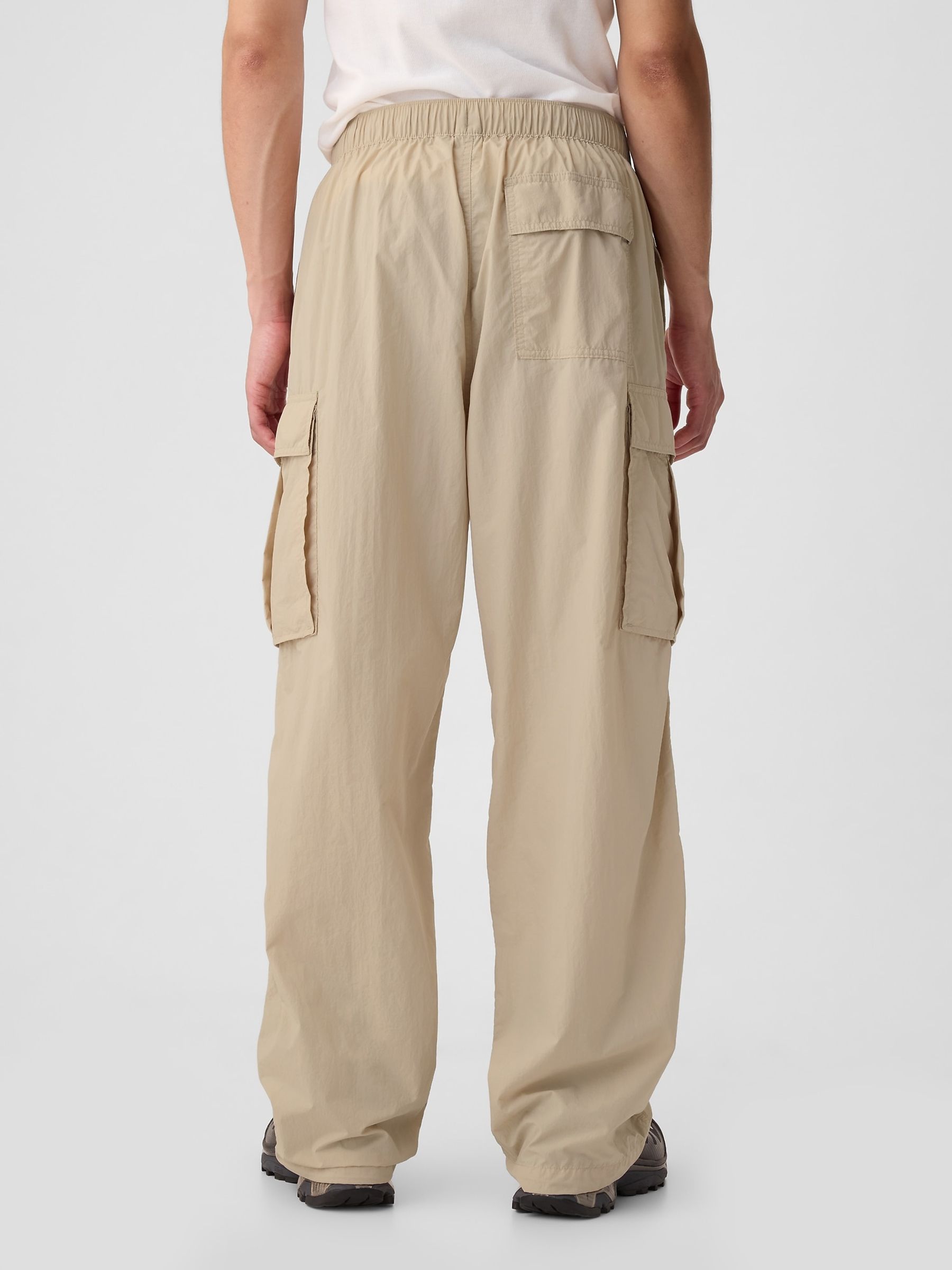 Beige Nylon Cargo Trousers - Image 2 of 4