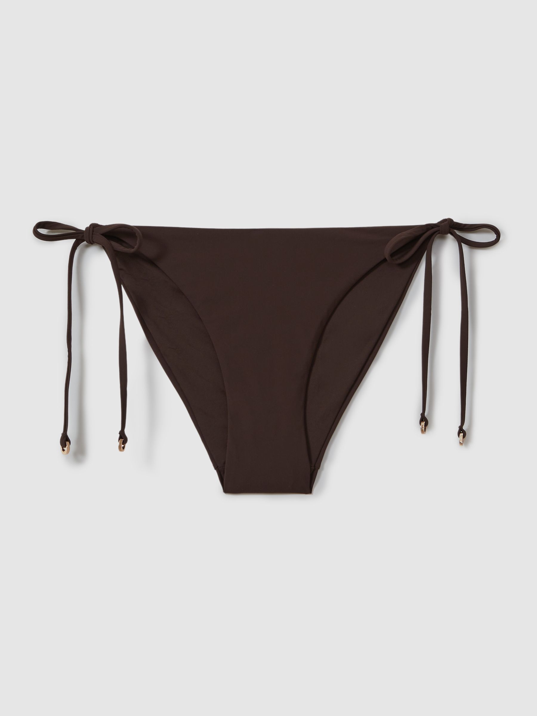 Side Tie Bikini Bottoms in Chocolate - Image 2 of 5