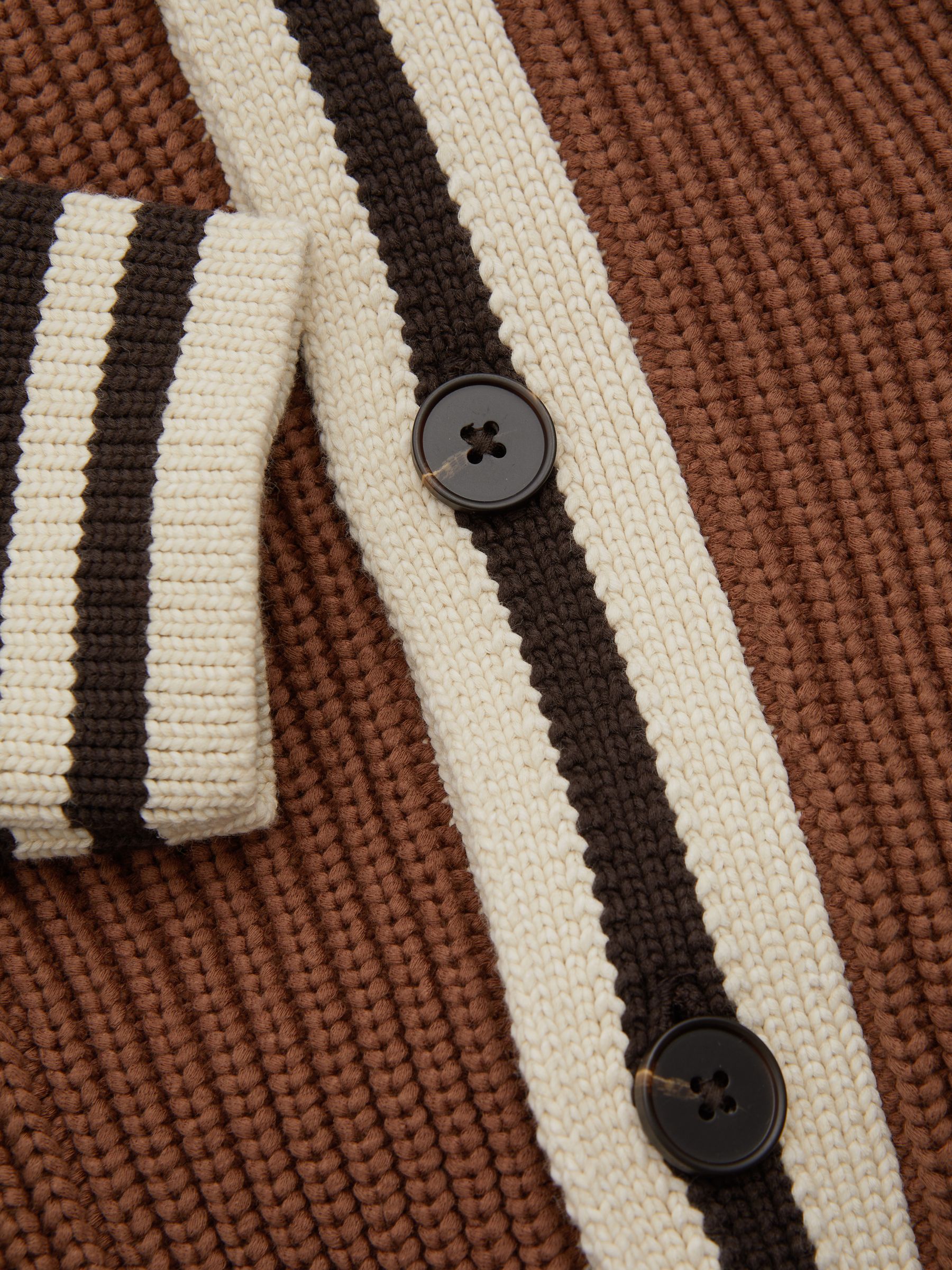 Push Tobacco Brown Ché Embroidered Varsity Cardigan - Image 5 of 5