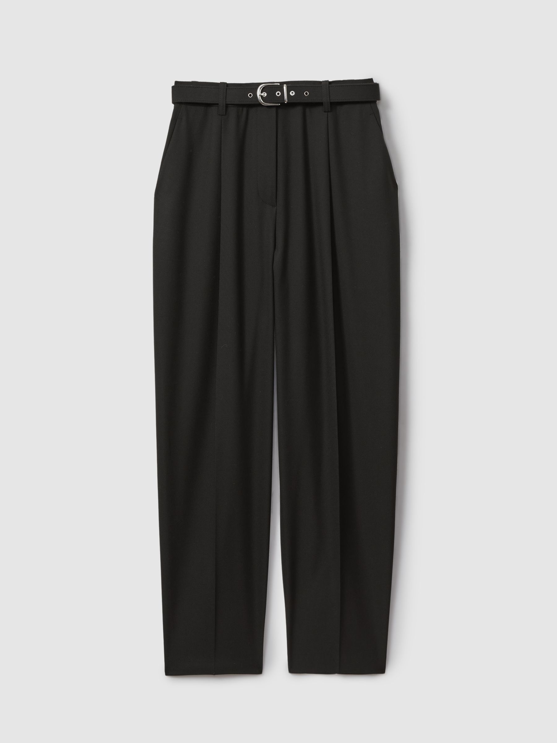 Tapered Belted Trousers in Black - Image 2 of 6