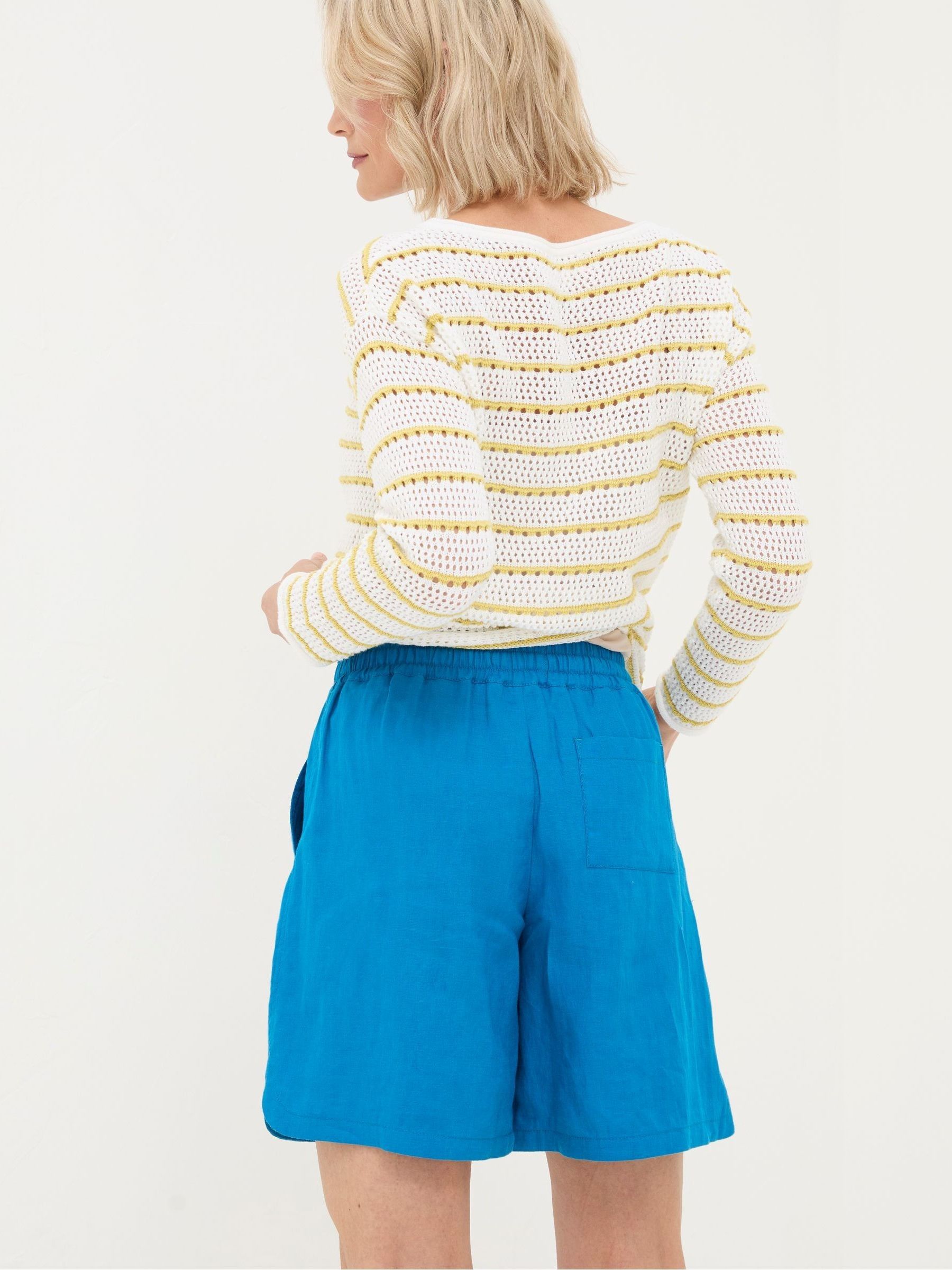 Tenby Blue Linen Shorts - Image 2 of 5