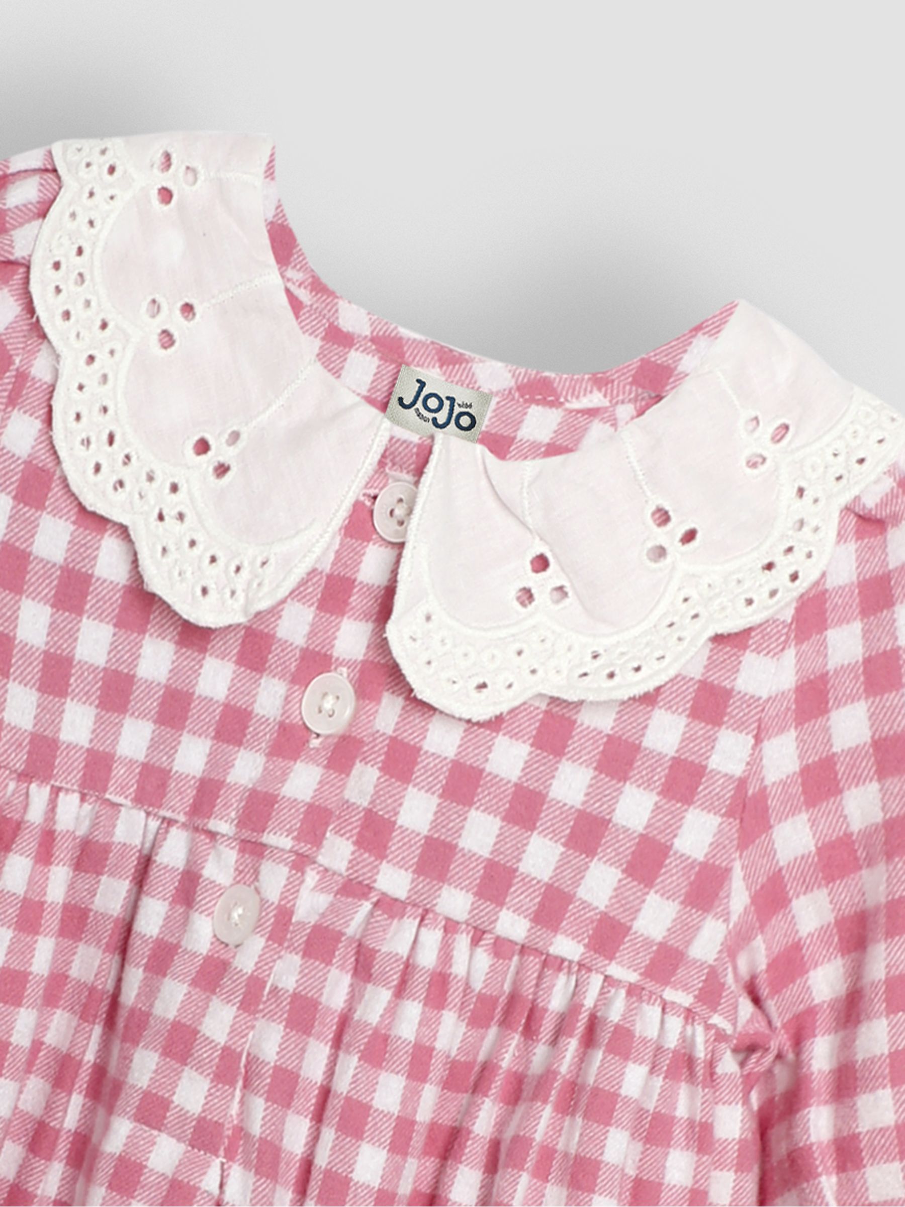Pink Mouse Embroidered Gingham Baby Dress & Tights Set - Image 3 of 5