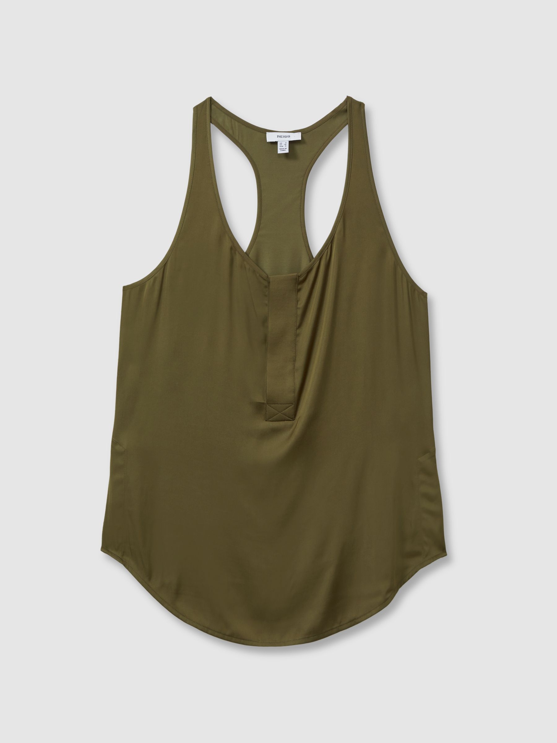 Scoop Neck Vest in Khaki - Image 2 of 5