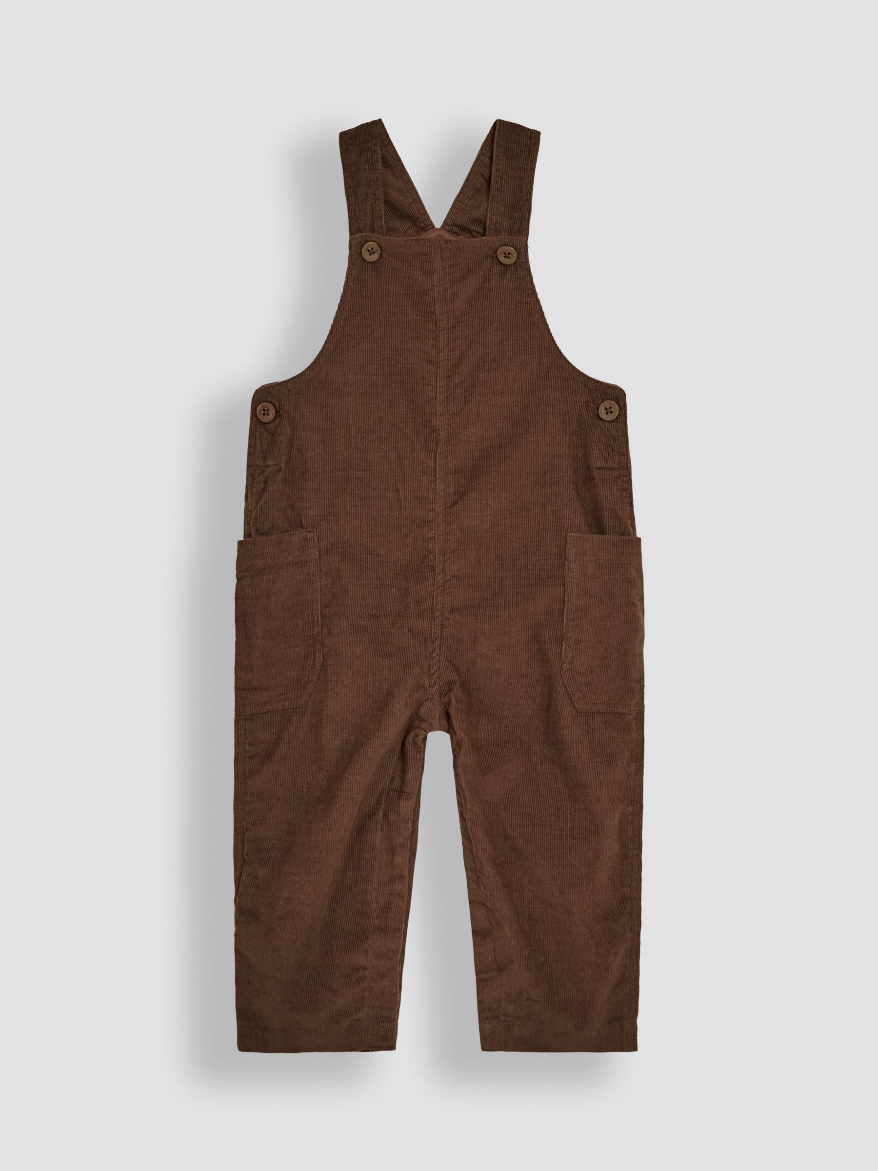 Brown 2-Piece Classic Cord Dungarees & Stripe Top Set | JoJo Maman