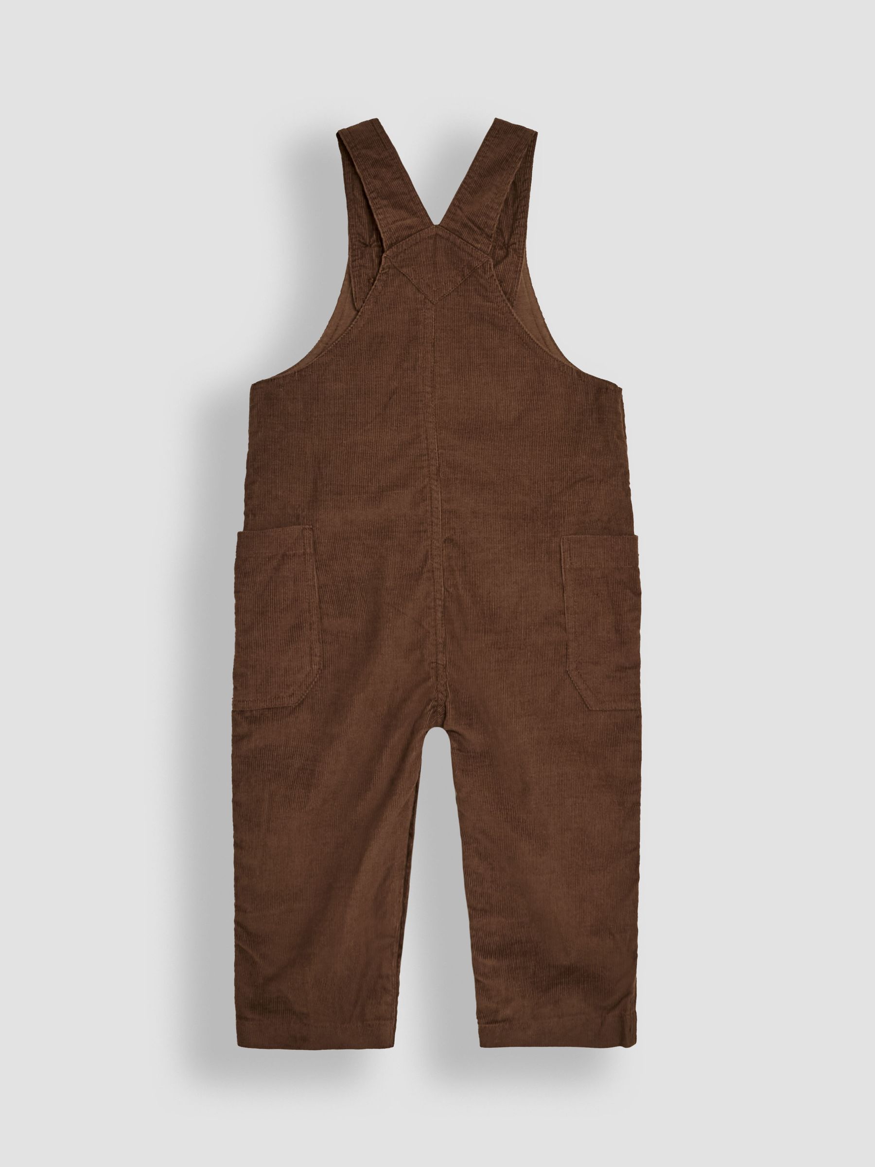 Brown 2-Piece Classic Cord Dungarees & Stripe Top Set | JoJo Maman