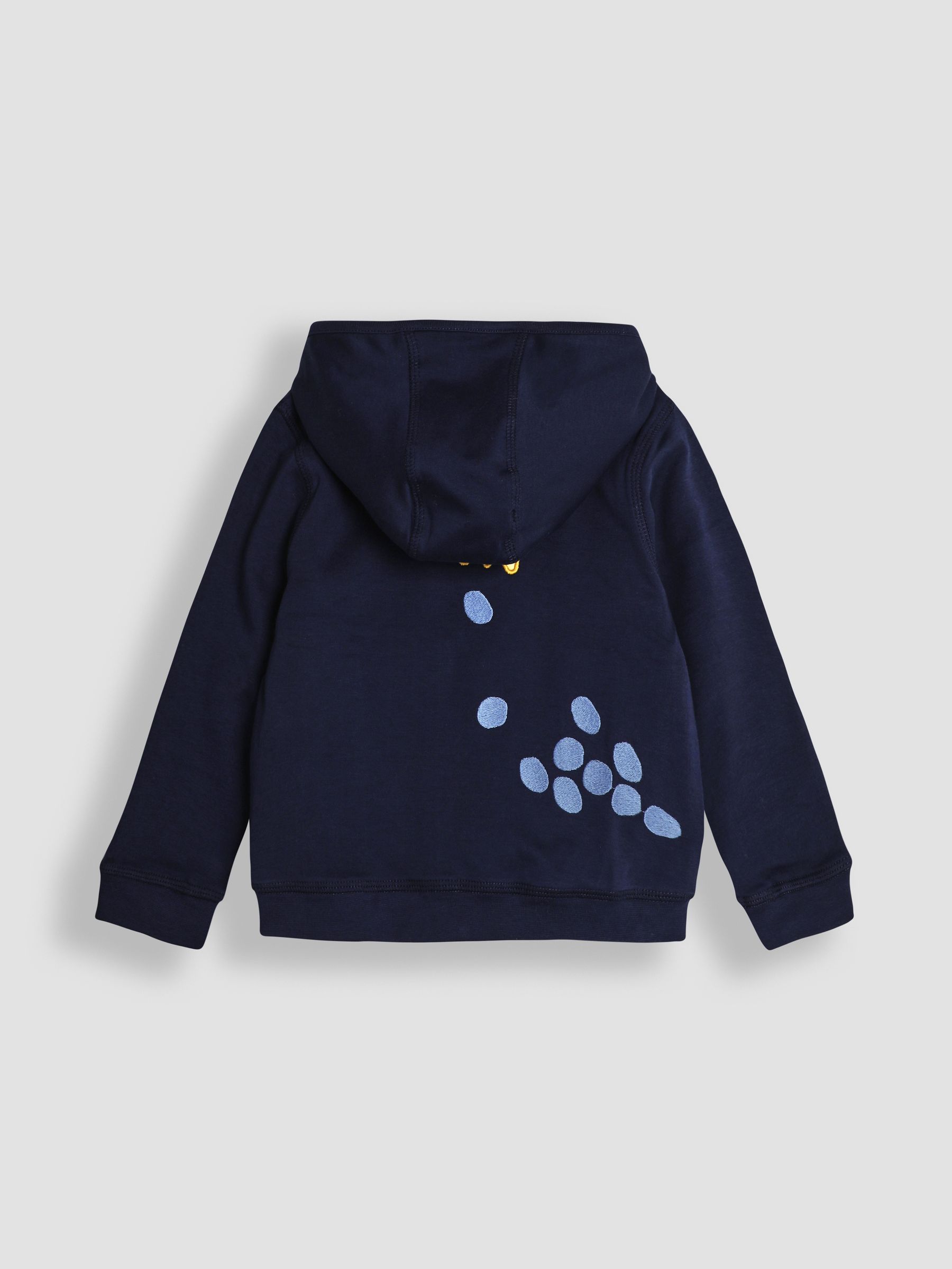 Navy Blue Construction Vehicle Appliqué Reversible Hoodie - Image 3 of 8