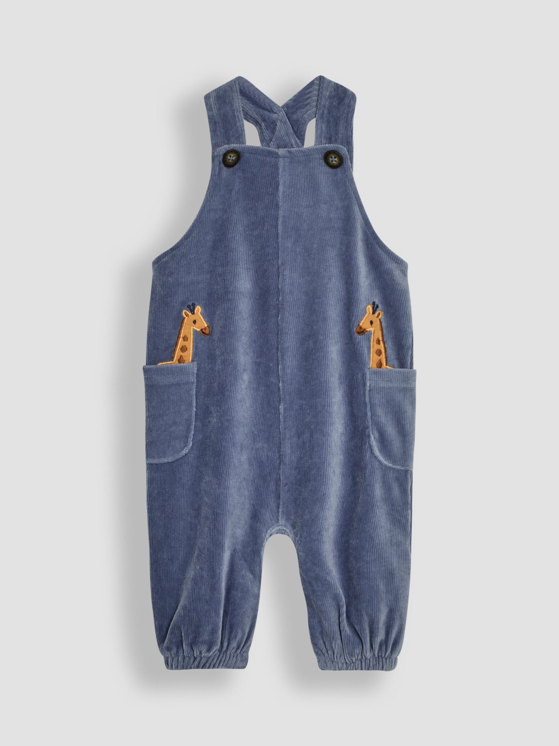 Denim Giraffe Applique Velour Dungarees And Top Set - Image 3 of 5