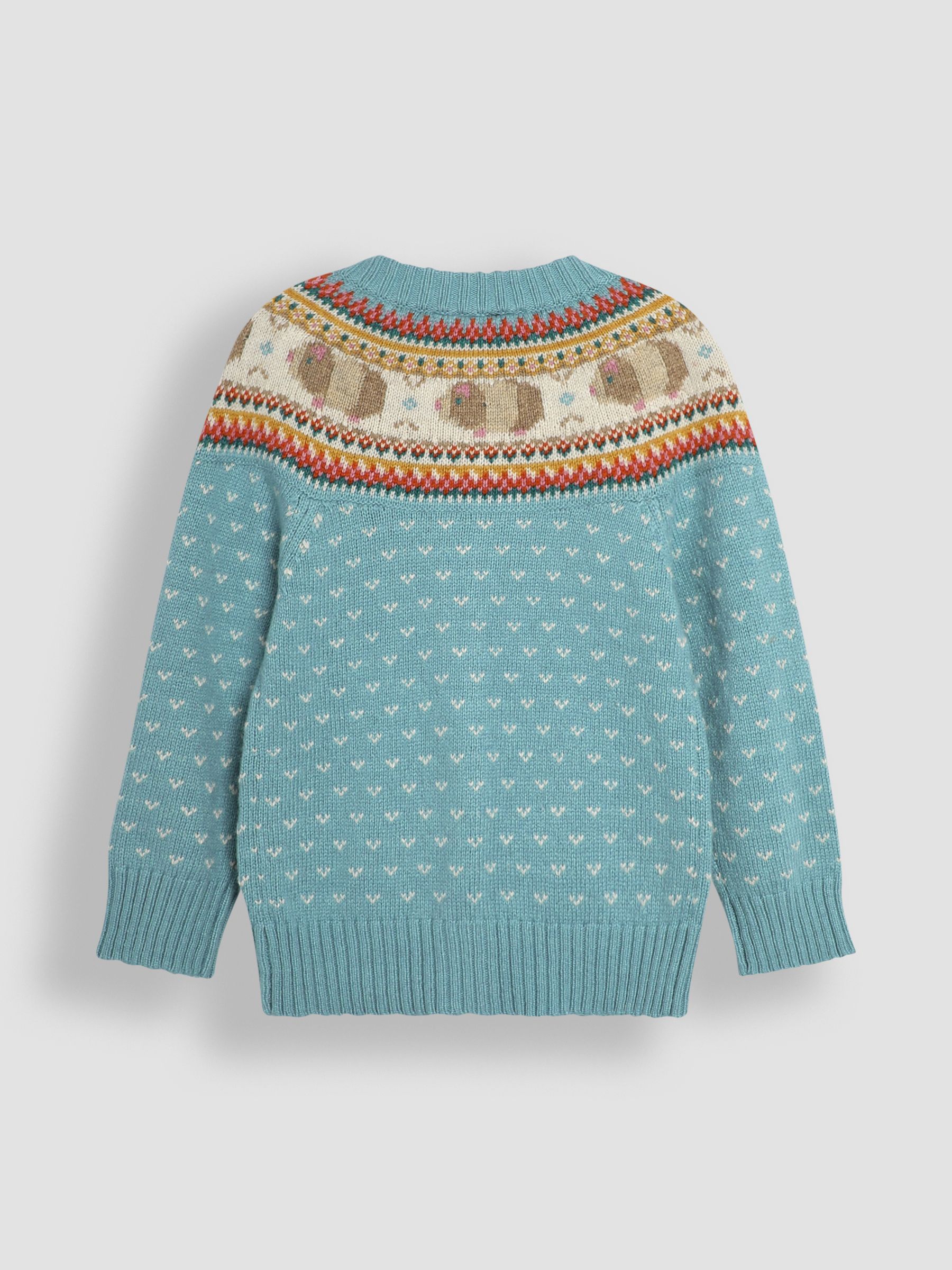 Duck Egg Blue Guinea Pig Knit Fair Isle Cardigan - Image 2 of 3