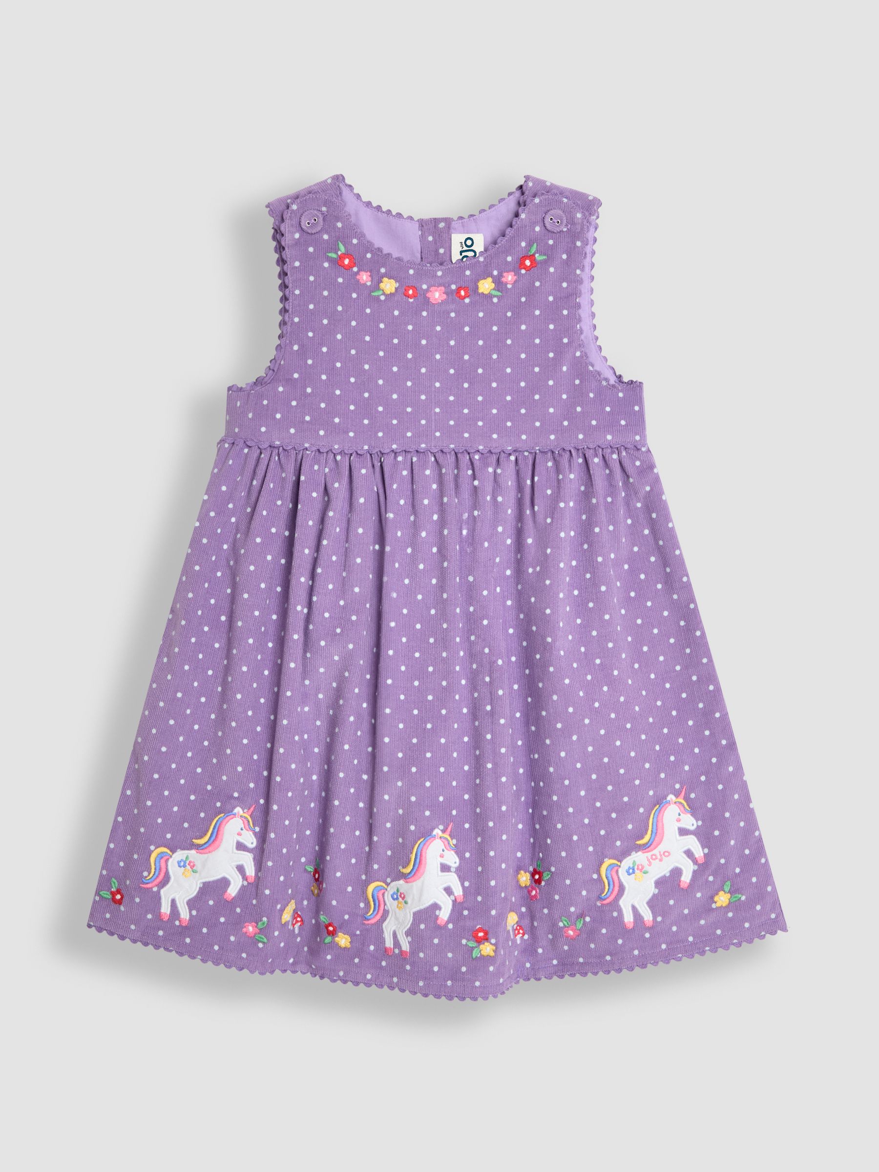 Lilac Purple Unicorn Applique Cord Dress - Image 1 of 4